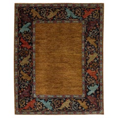 9x12 Moderner Bidjar Stil Handgeknüpfter Wollteppich - Golden Ocker & Midnight Navy