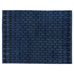 Moderner marokkanischer 9'x12'-Teppich in Marineblau