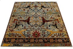 9x12 Modern Persian Bidjar Style Hand-Knotted Wool Rug Mirrored Arboreal Motif