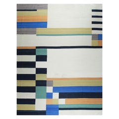 9x12 Multicolor Hand-Knotted Wool Deconstructed Geometry Geometric Carpet Rug