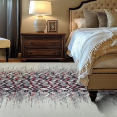 9x12 Multicolor Hand-Knotted Wool Faded Chevron Cascade Geometric Carpet Rug