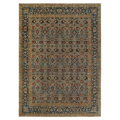 9x12 Marineblau Mina Khani Handgeknüpfter Teppich aus persischer Wolle in bester Qualität