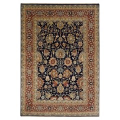 9x12 Navy Rust Persian Hand Knotted Wool Rug ( G-10682 )