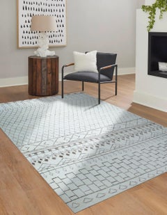9x12 New Jasmine Moroccan Beni Ourain Design Ivory Hand Knotted Wool Carpet Rug