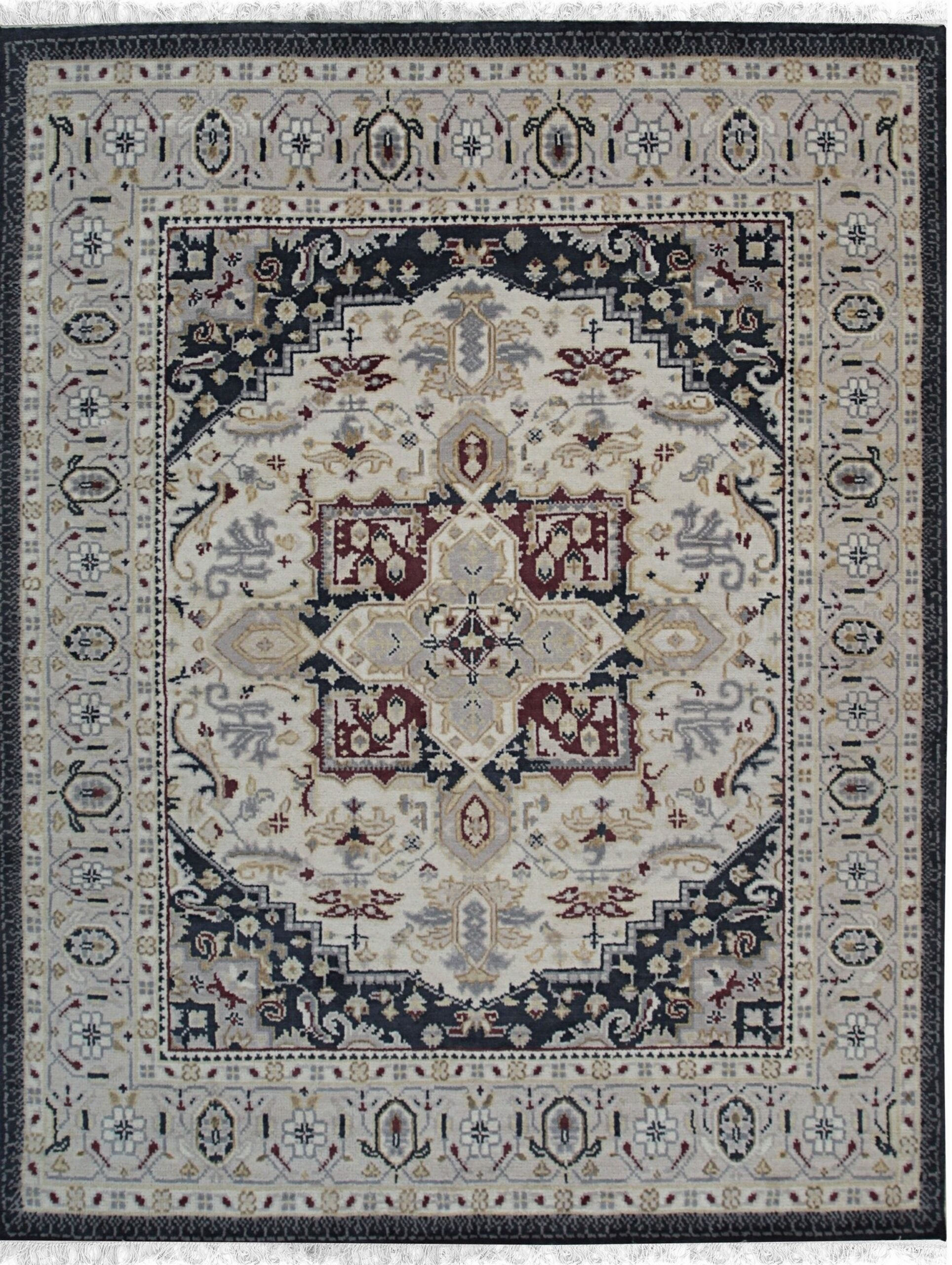 9x12 New Traditional Beige Persian Heriz Design Contemporary Wool Carpet Rug