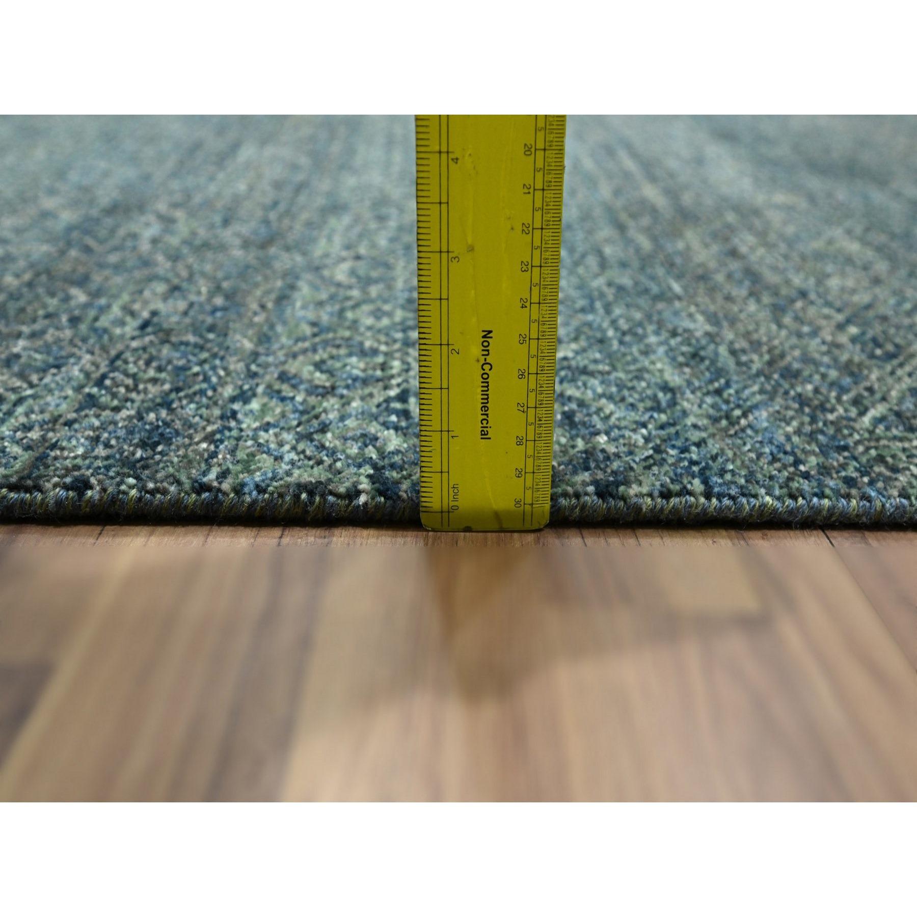 9'x12' Bleu océan Kohinoor Herat Small Geometric Design Tapis de laine noué à la main en vente 2