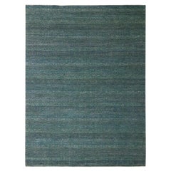 9'x12' Ocean Blue Kohinoor Herat Small Geometric Design Hand Knotted Wool Rug