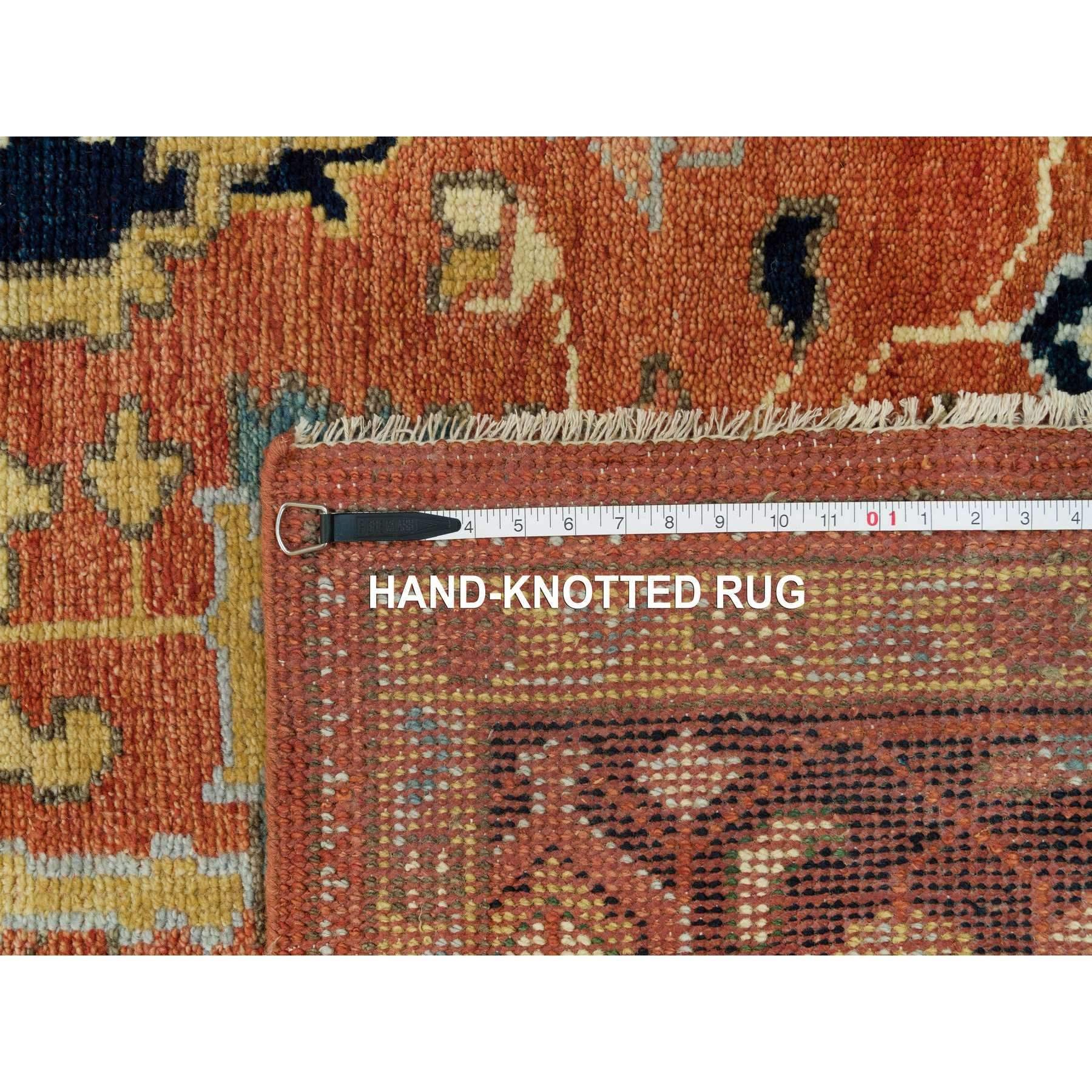 9'x12' Rosso ocra Morbido Serapi Heris in Lana Annodato a Mano Tappeto Orientale in vendita 3