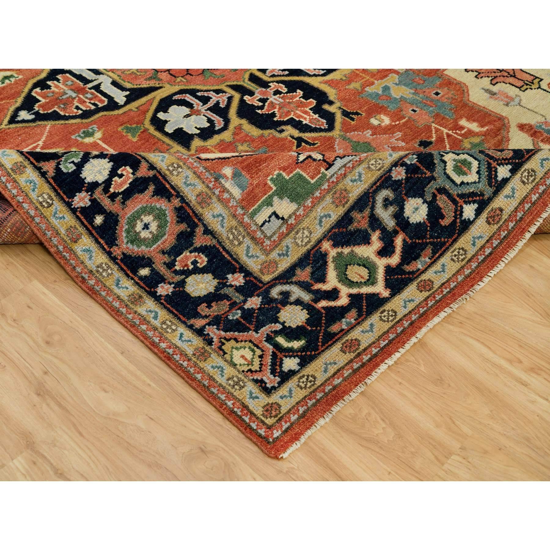 9'x12' Rosso ocra Morbido Serapi Heris in Lana Annodato a Mano Tappeto Orientale In condizioni Nuovo in vendita a Carlstadt, NJ