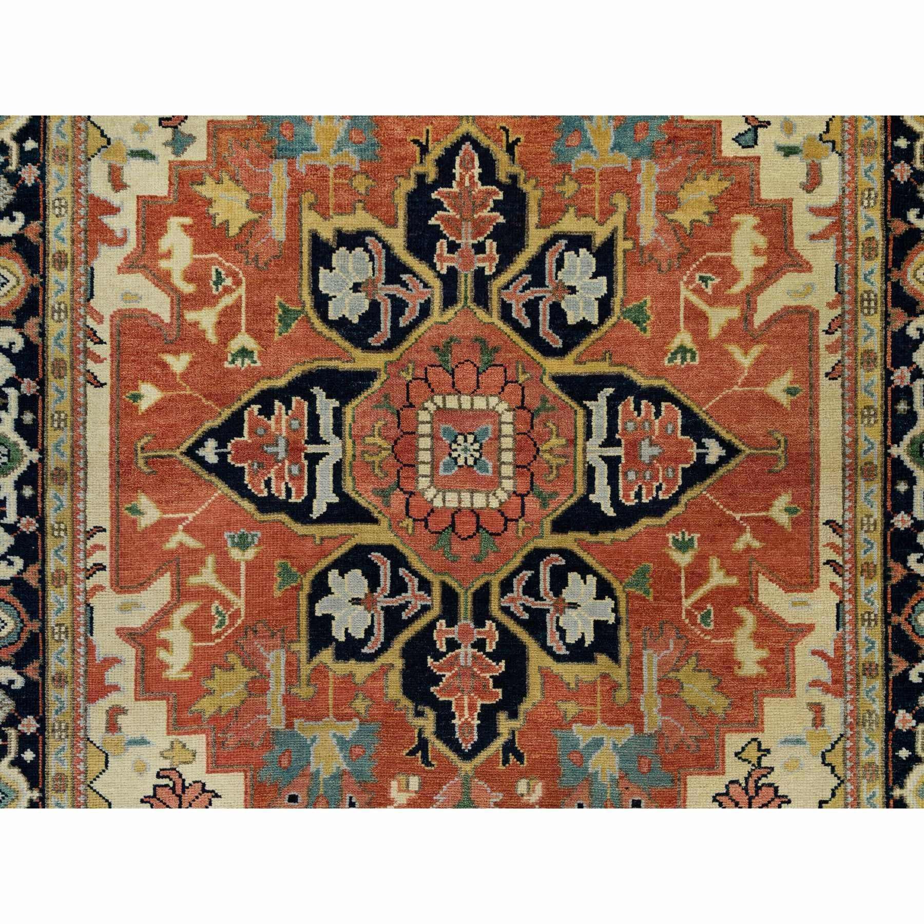 XXI secolo e contemporaneo 9'x12' Rosso ocra Morbido Serapi Heris in Lana Annodato a Mano Tappeto Orientale in vendita