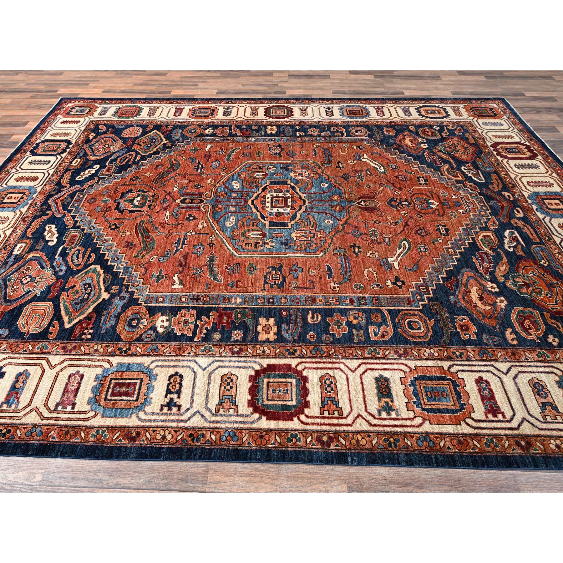 9'x12' Orange Serapi Heriz Bakshaish Design Handgeknüpft Wolle Orientteppich im Zustand „Neu“ im Angebot in Carlstadt, NJ