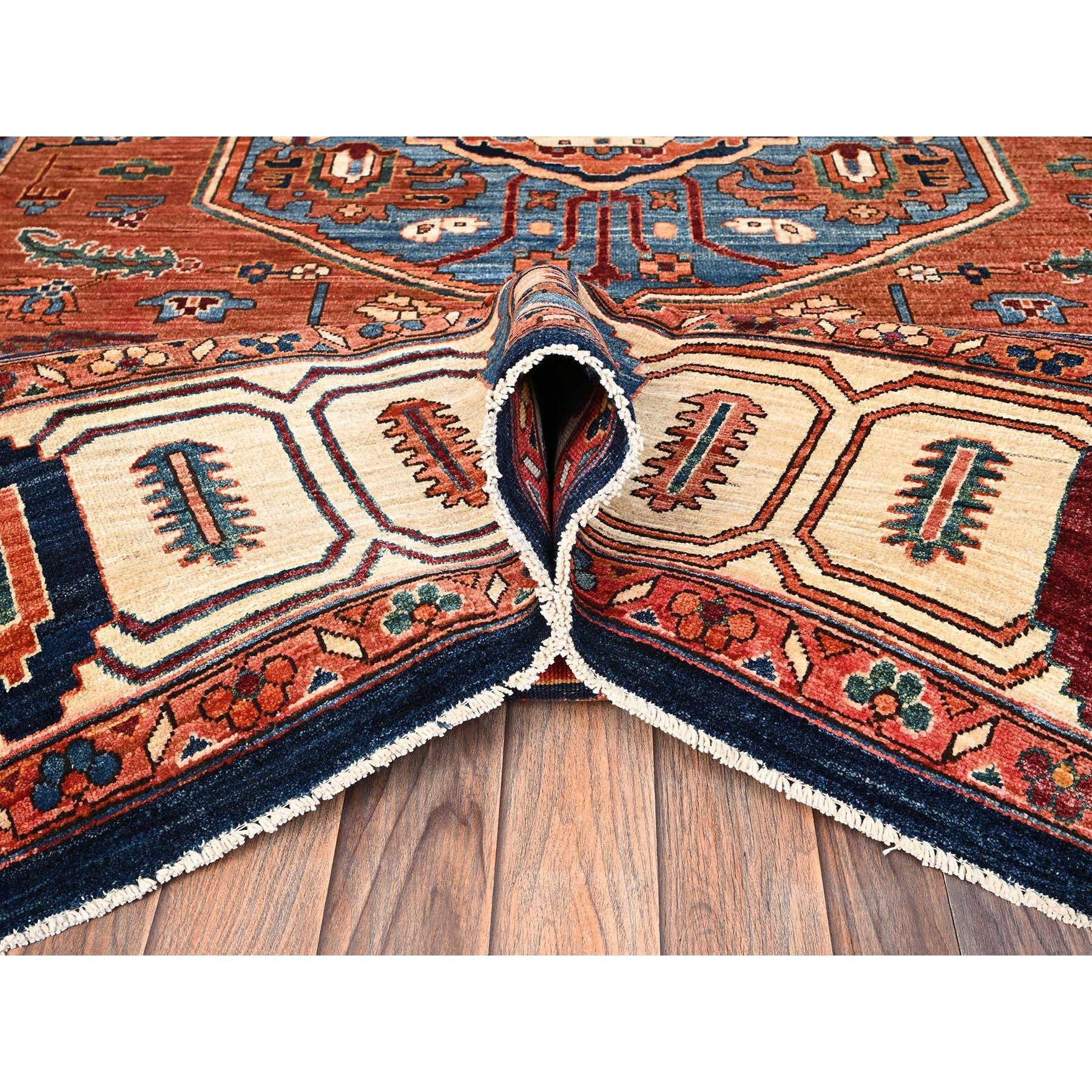 9'x12' Orange Serapi Heriz Bakshaish Design Handgeknüpft Wolle Orientteppich im Angebot 1