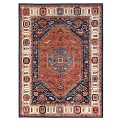 9
x12
Orange Serapi Heriz Bakshaish Design Hand Knotted Wool Oriental Rug