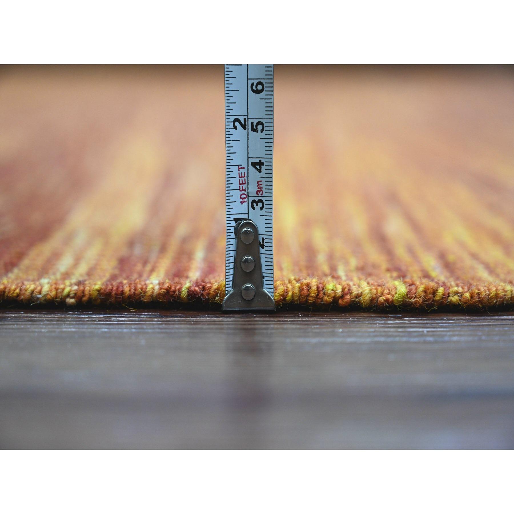 9'x12' Orange Solid Design Hand Woven Afghan Kilim Mixed Wool Tapis d'Orient en vente 4