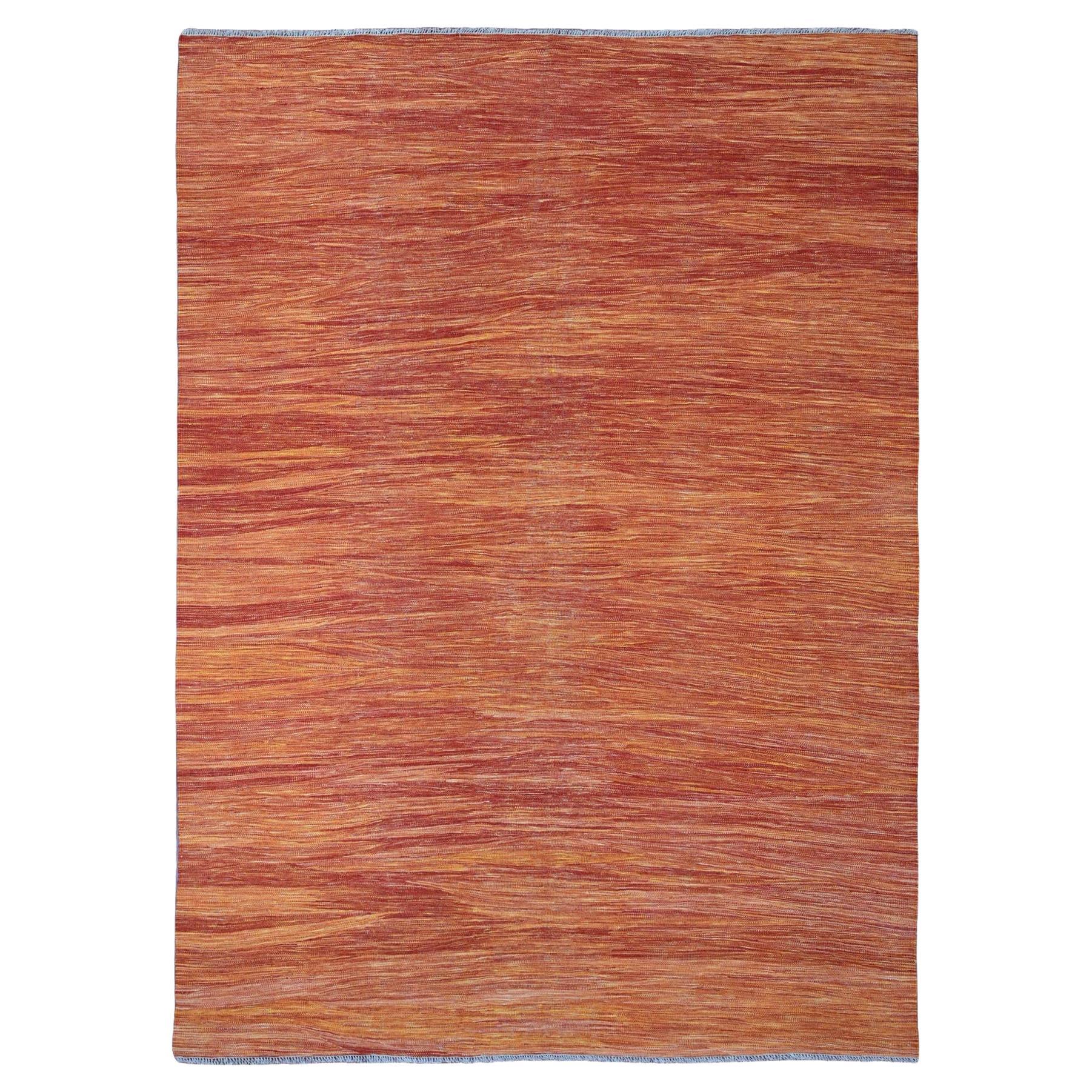 9
x12
Orange Solid Design Hand Woven Afghan Kilim Mixed Wool Oriental Rug