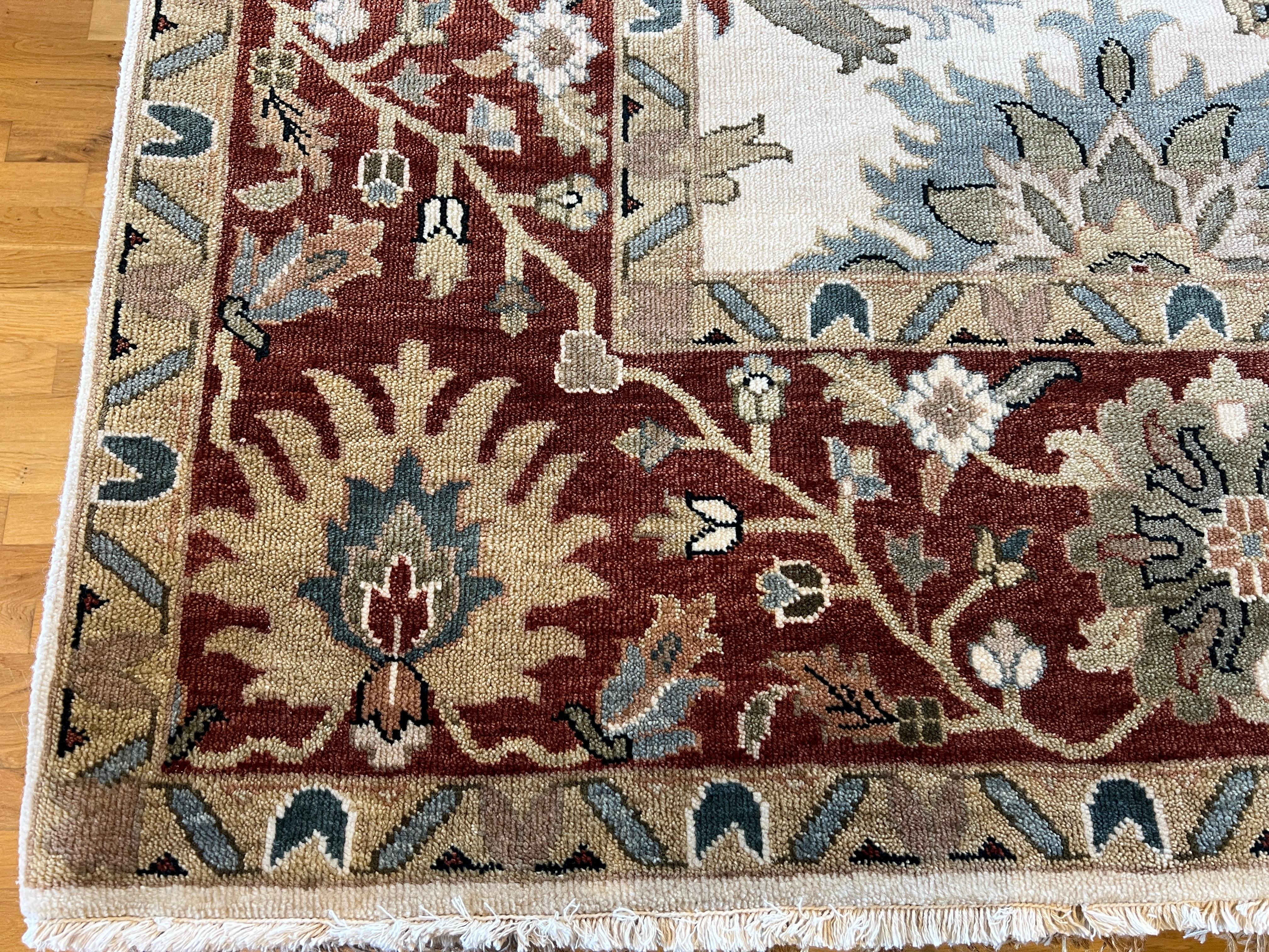 Tappeto Oushak Reds Floral Design 9'x12' in vendita 4