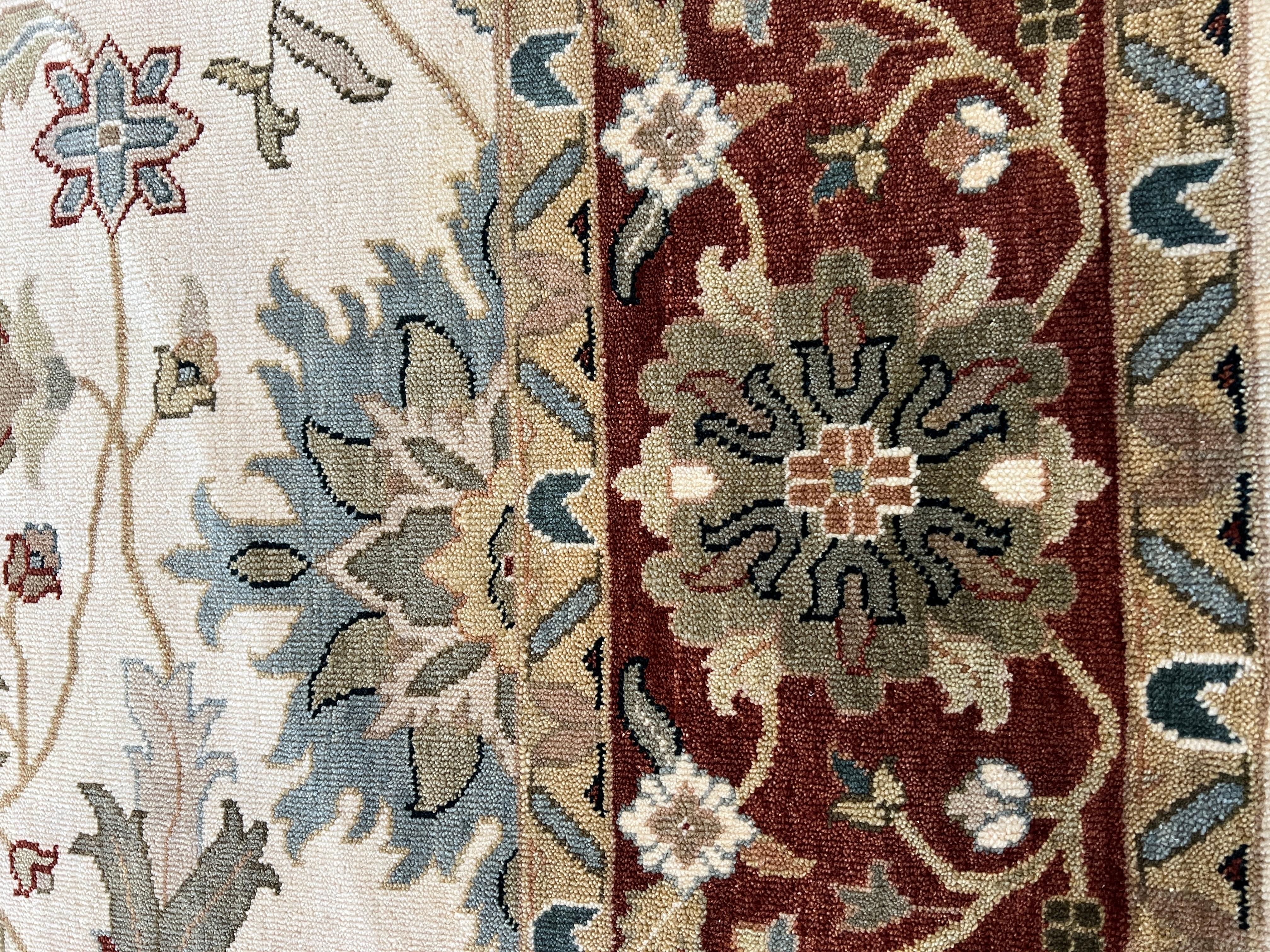 Indiano Tappeto Oushak Reds Floral Design 9'x12' in vendita