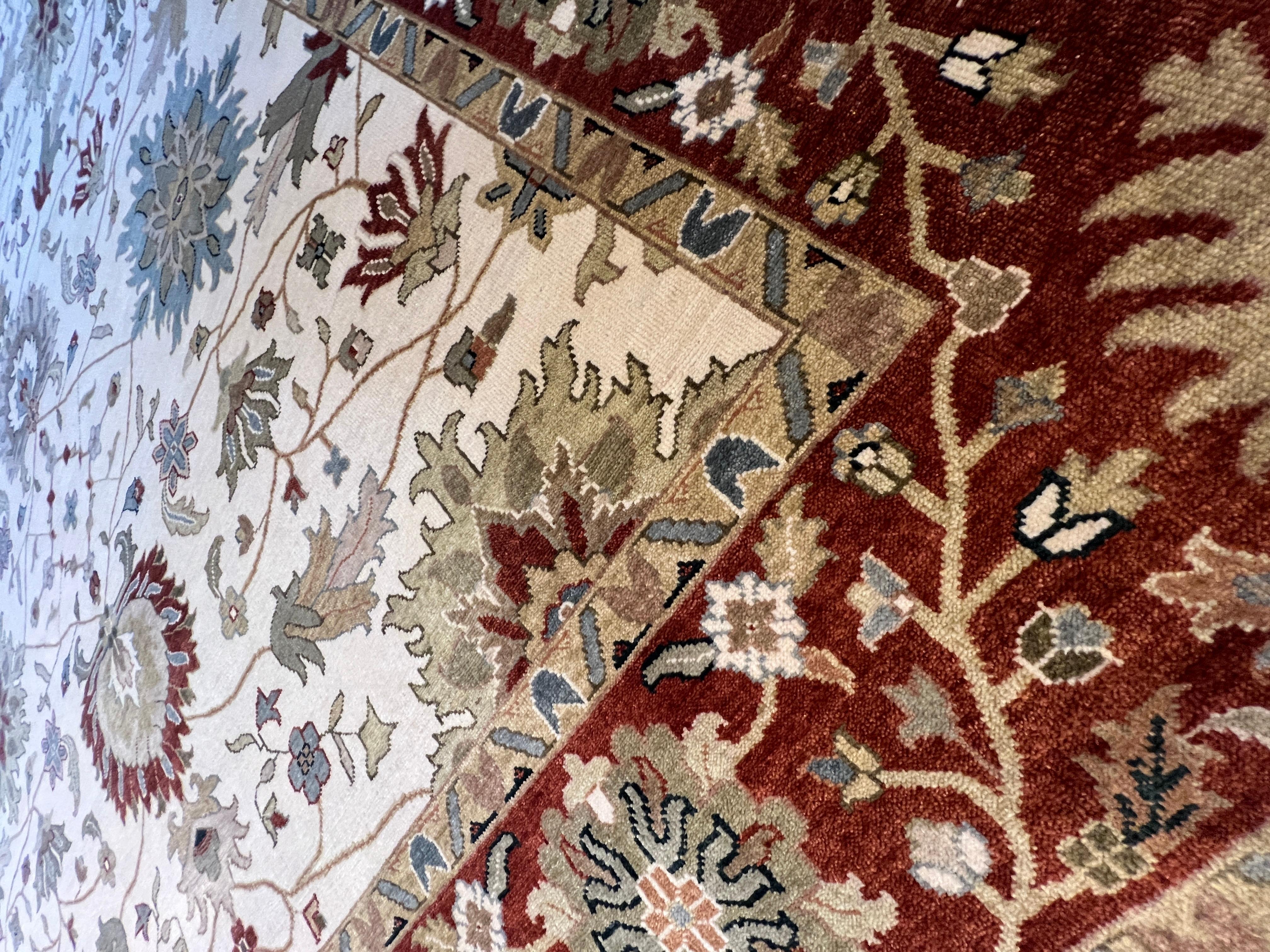 Lana Tappeto Oushak Reds Floral Design 9'x12' in vendita