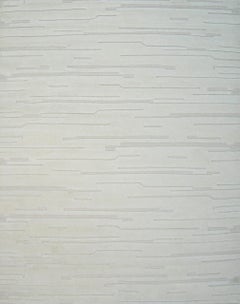 9x12 Para Vibrant White Geometric Modern Hand Knotted Wool Carpet Rug