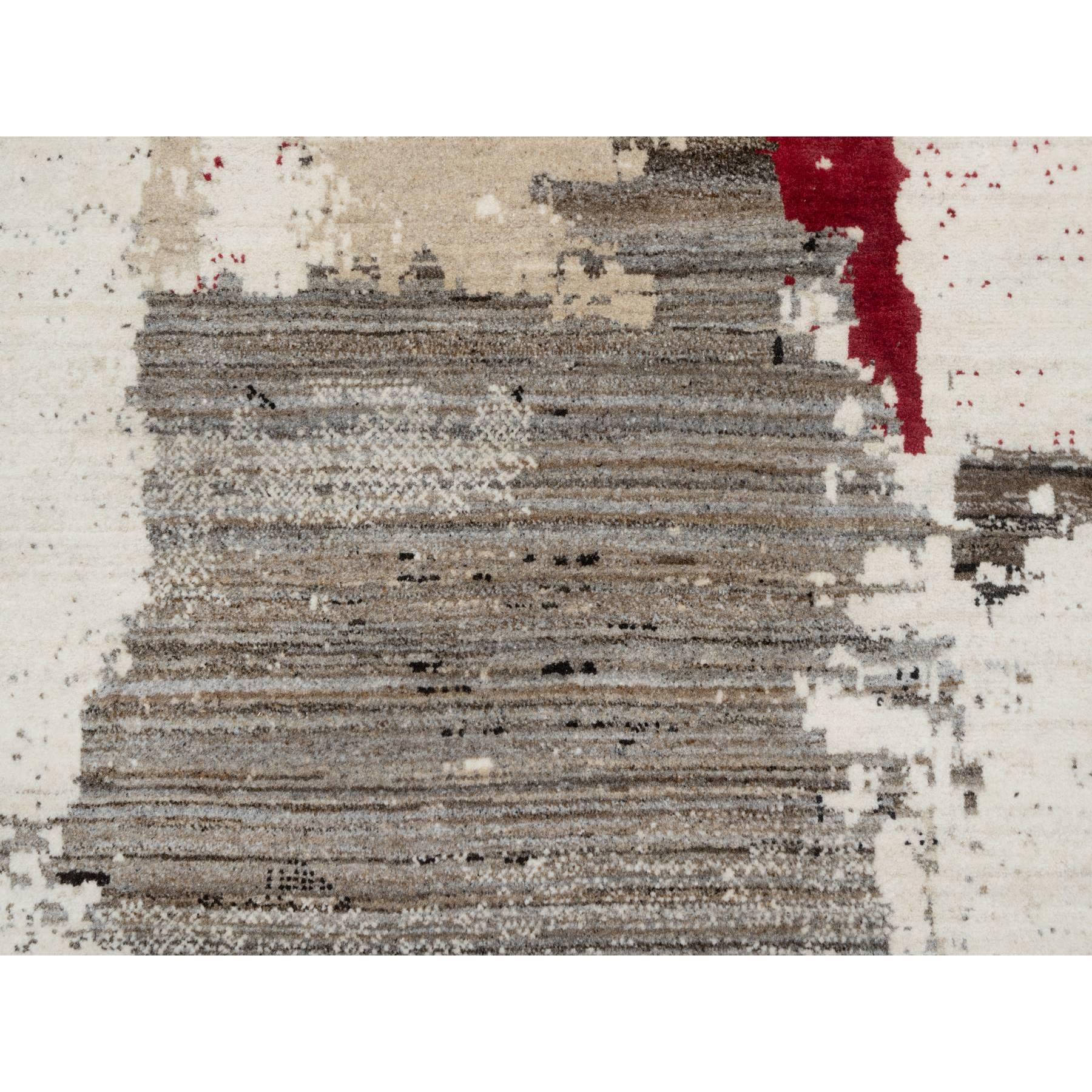 Alfombra Lori Buft Gabbeh 100% Lana Anudada a Mano, 9'x12' Blanco Pergamino, Moderna en venta 1