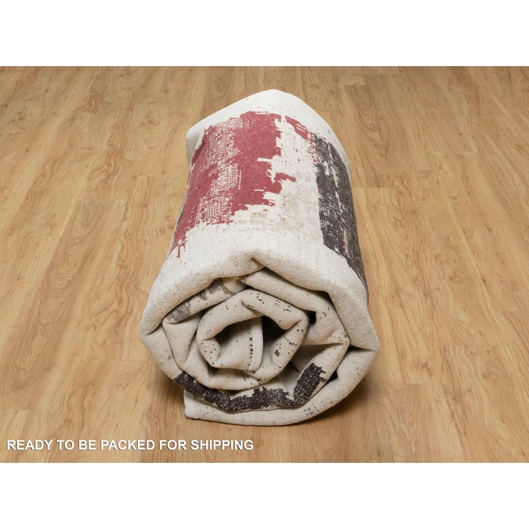 Alfombra Lori Buft Gabbeh 100% Lana Anudada a Mano, 9'x12' Blanco Pergamino, Moderna en venta 2