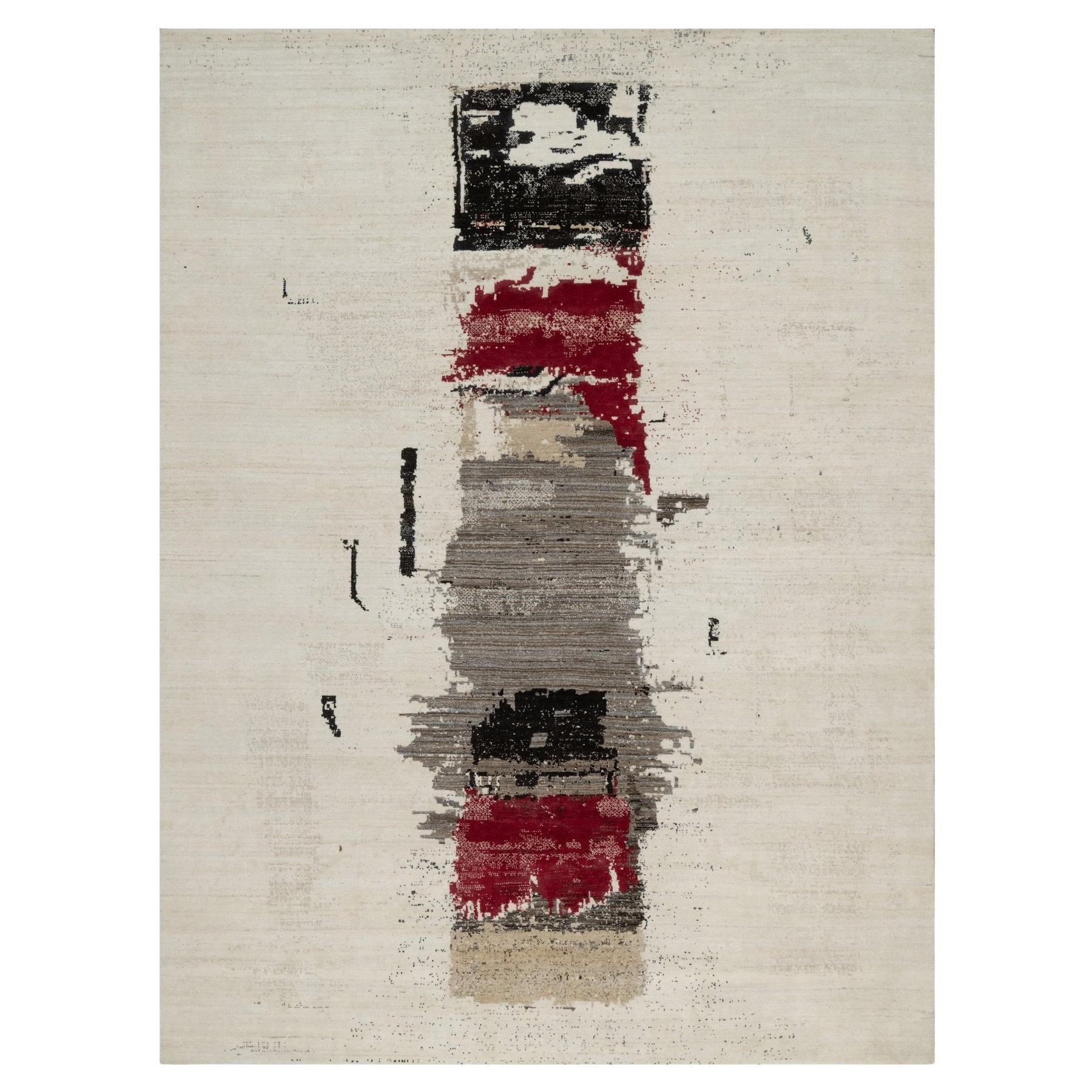 9'x12' Bianco pergamena, Moderno, Lori Buft Gabbeh 100% Lana annodato a mano Rugs