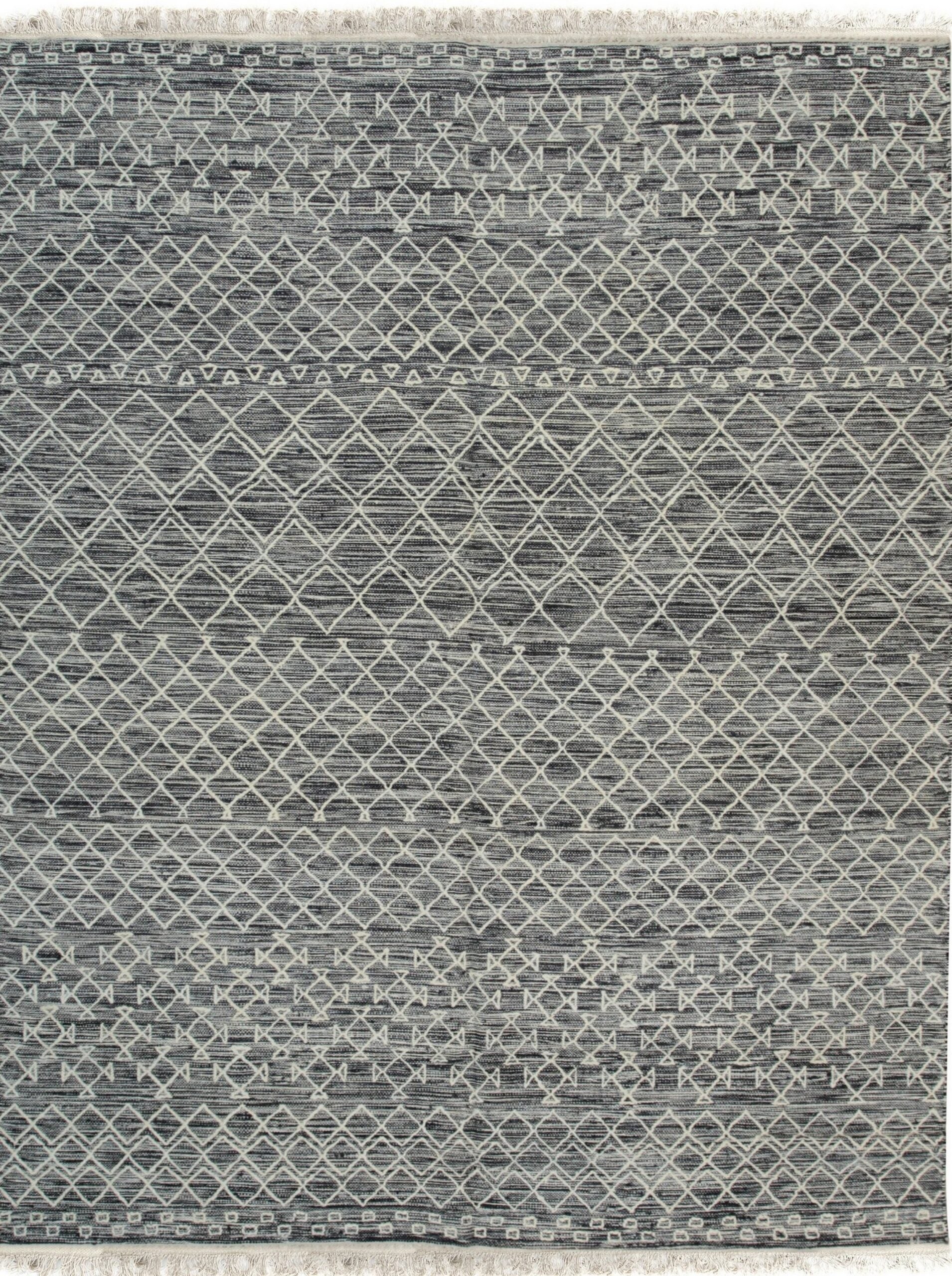 9x12 Penelope Kilim Marrone Diamante Geometrico Tappeto di Lana Fatto a Mano
