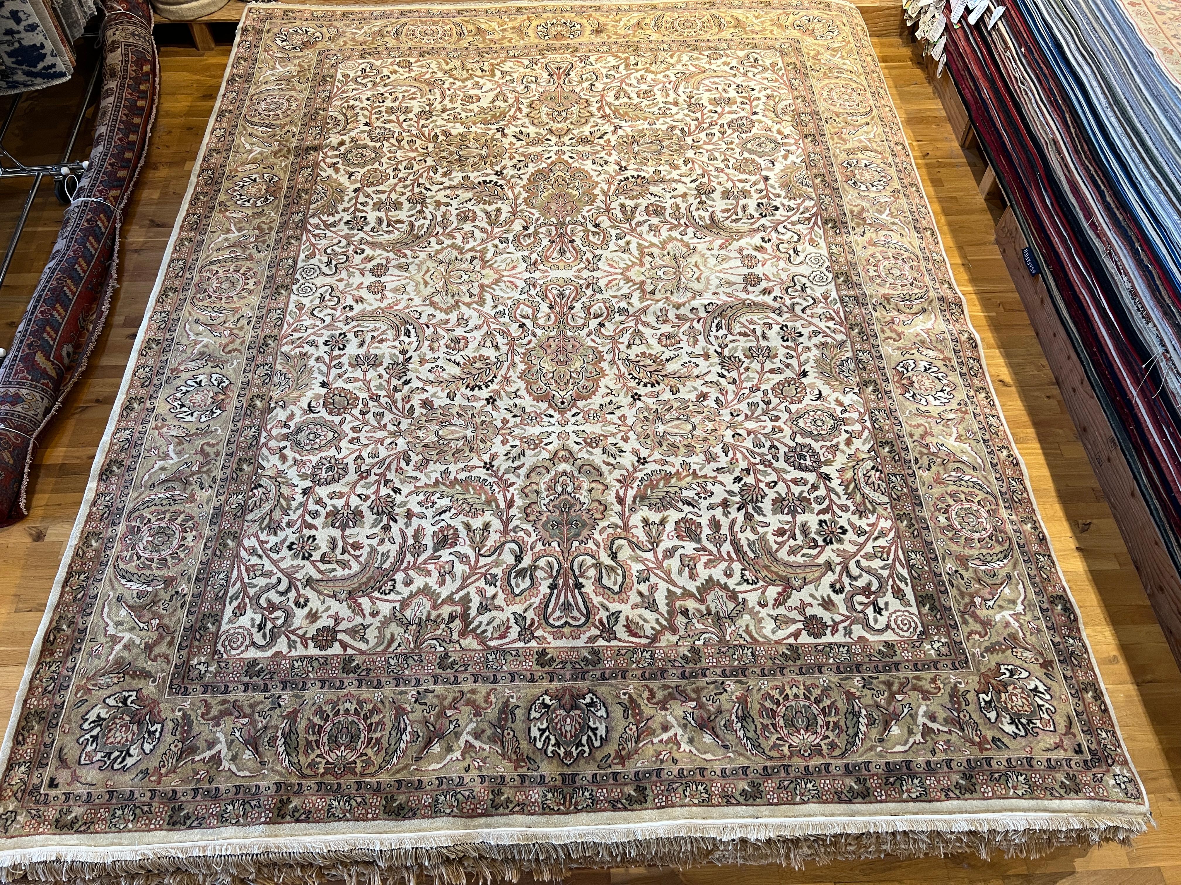 XXI secolo e contemporaneo Tappeto Persiano Design/One Beige Floreale 9'x12 in vendita