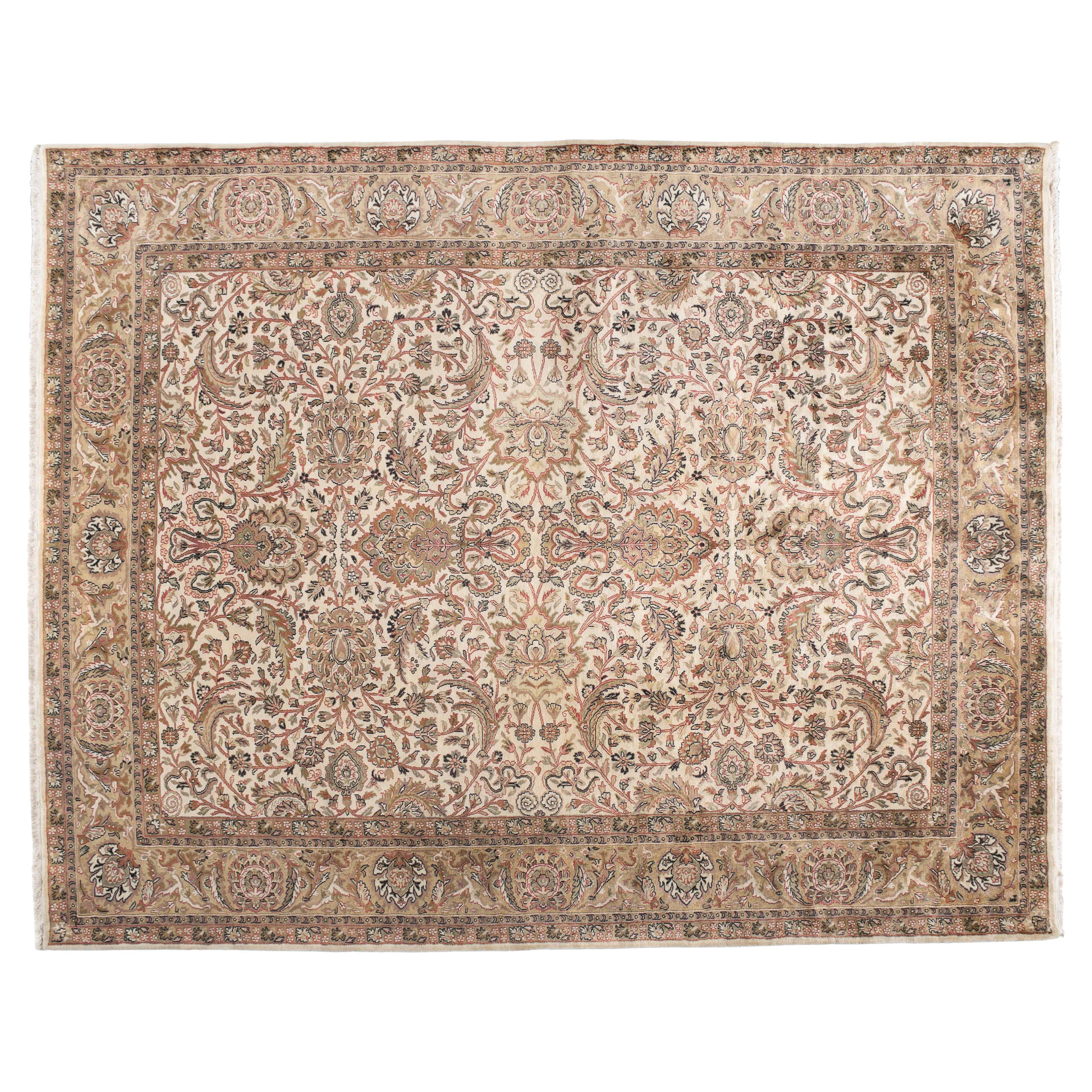 9'x12' Persischer Design-Teppich Beige Floral