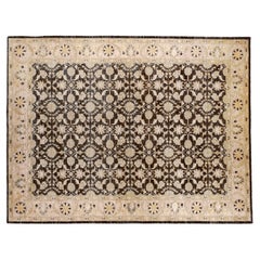 9'x12' Persian Design Elegant Brown Floral Rug