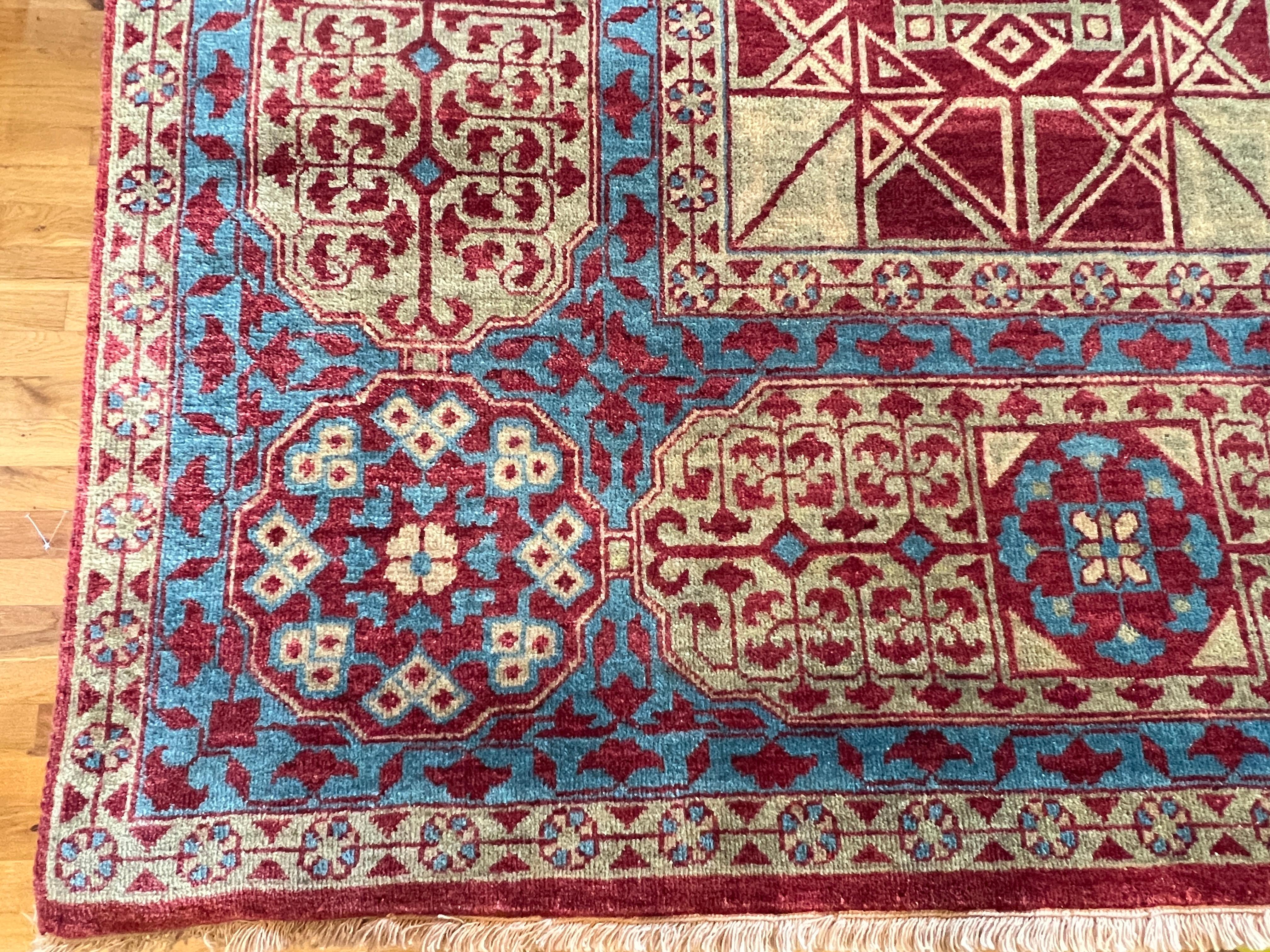 Tappeto Persiano Design/One 9'x12' Rosso e Oro Floreale in vendita 3