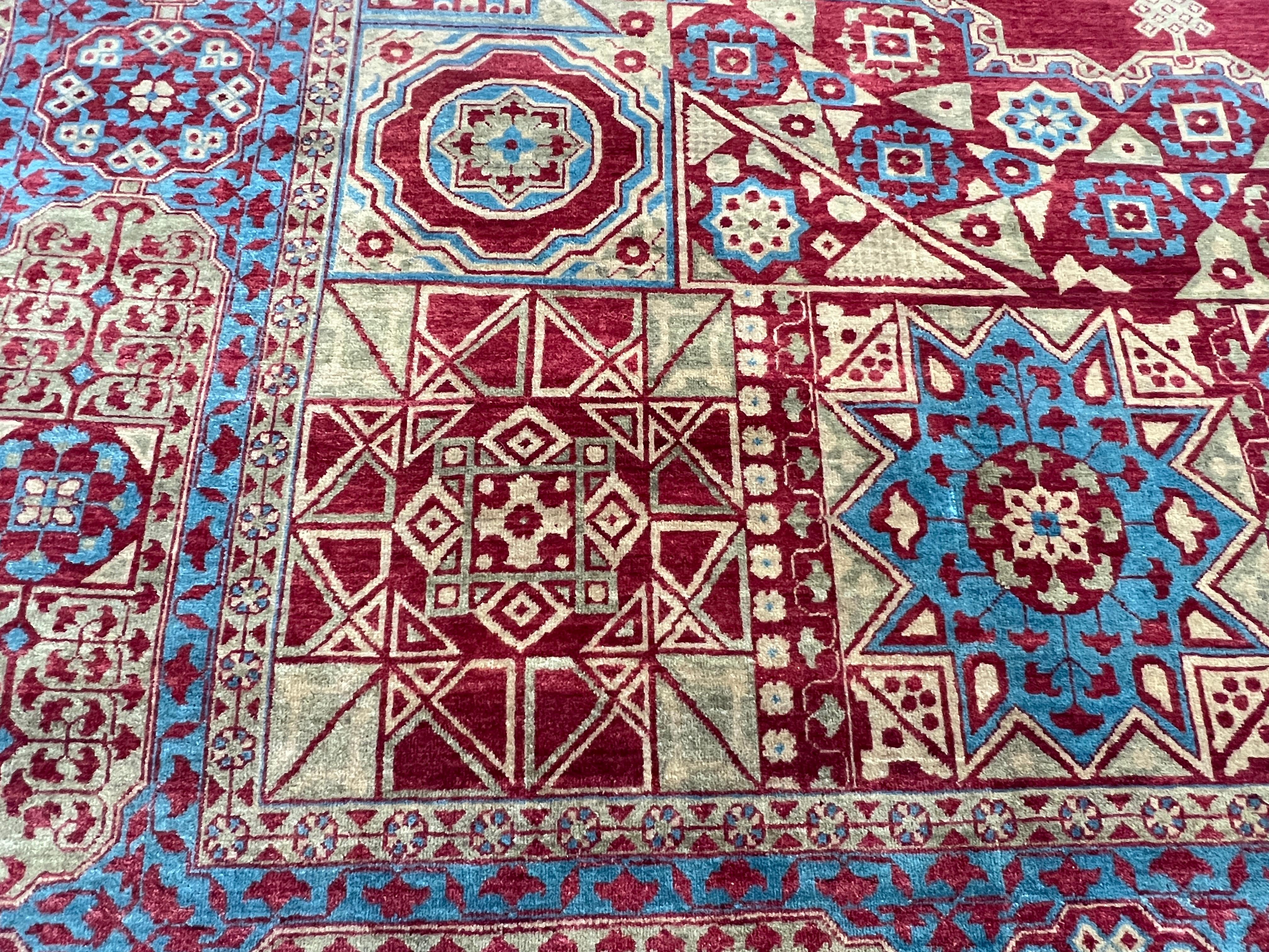 Tappeto Persiano Design/One 9'x12' Rosso e Oro Floreale in vendita 4