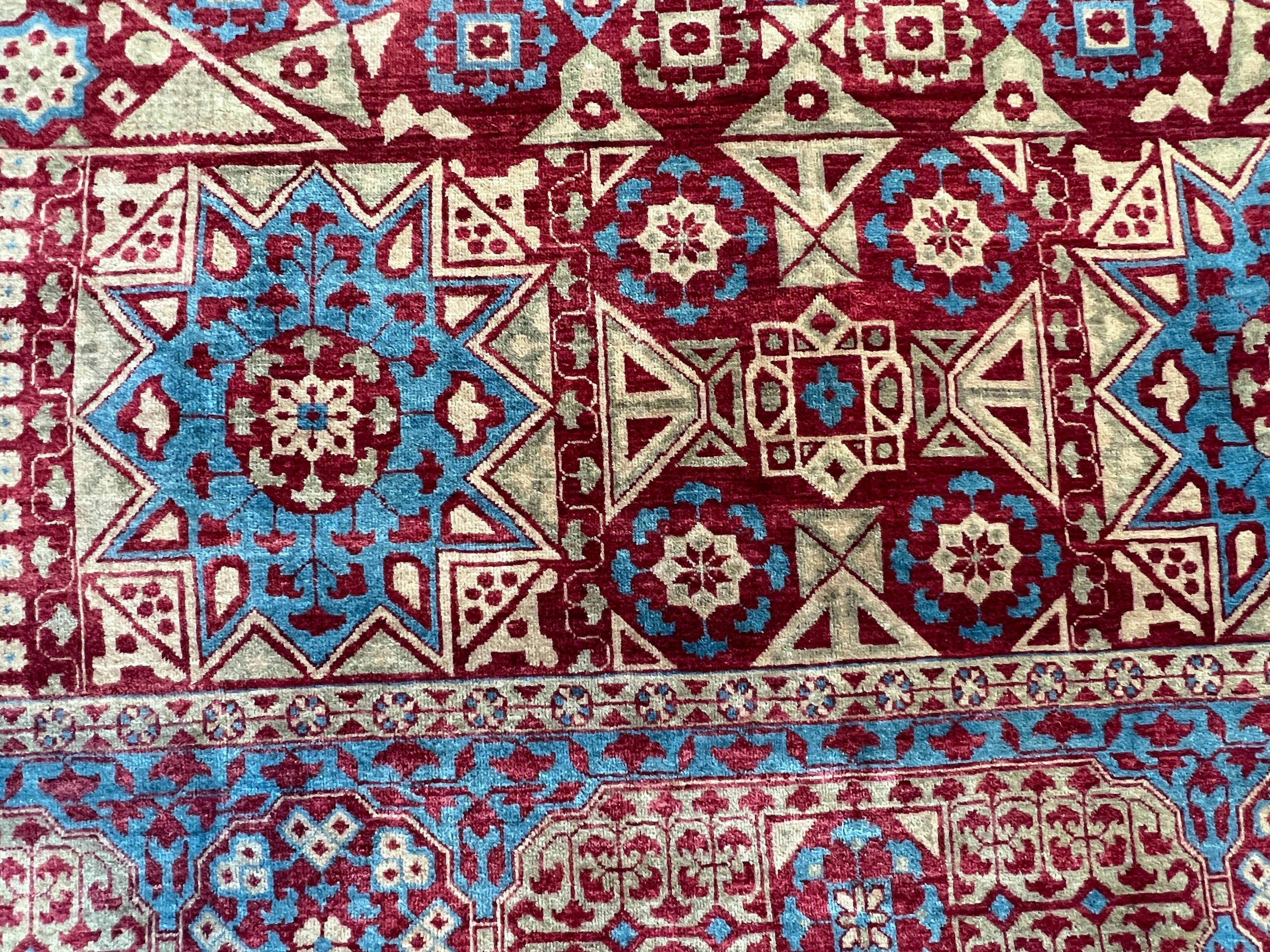 Tappeto Persiano Design/One 9'x12' Rosso e Oro Floreale in vendita 5