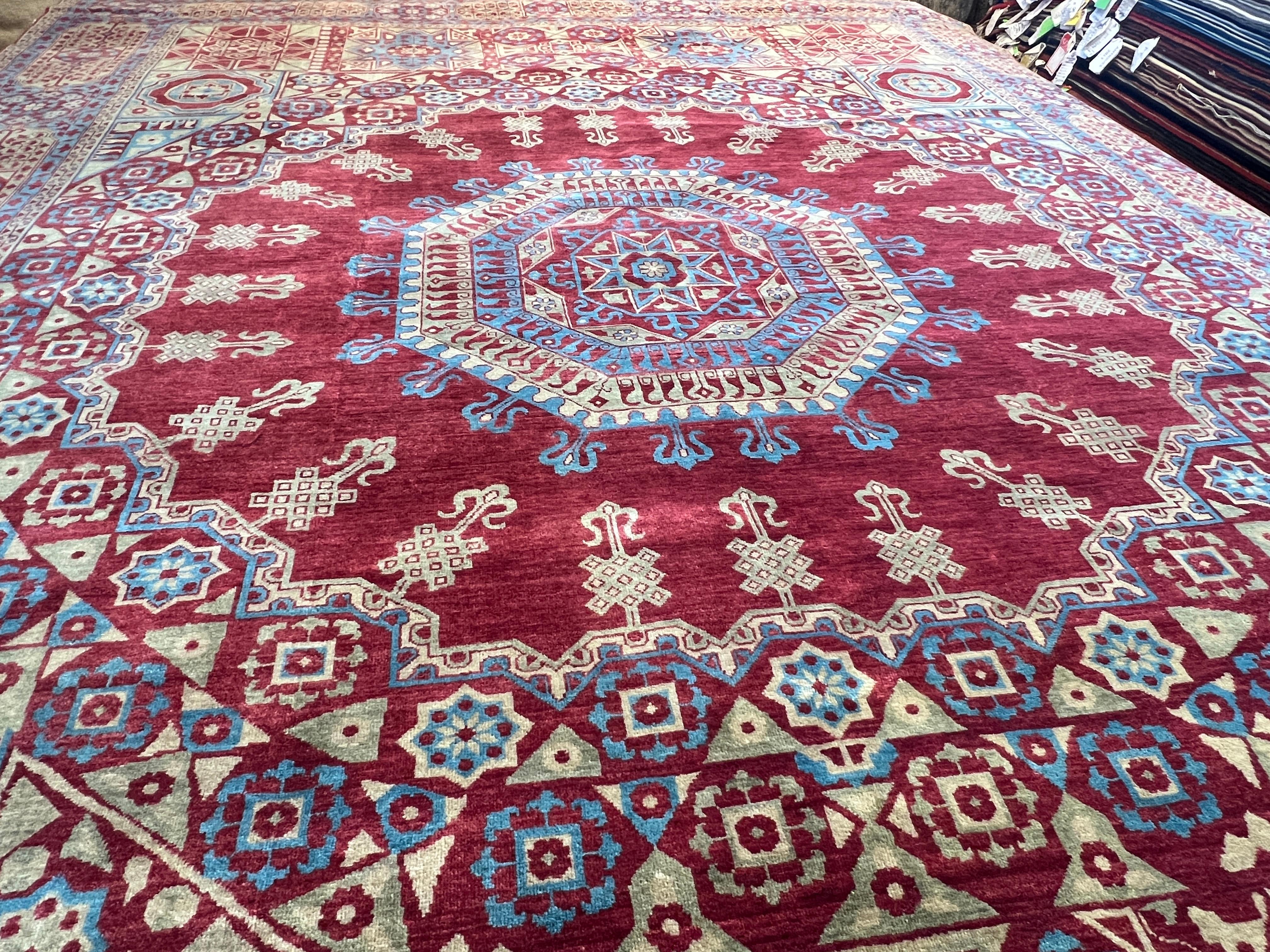 Tappeto Persiano Design/One 9'x12' Rosso e Oro Floreale in vendita 6