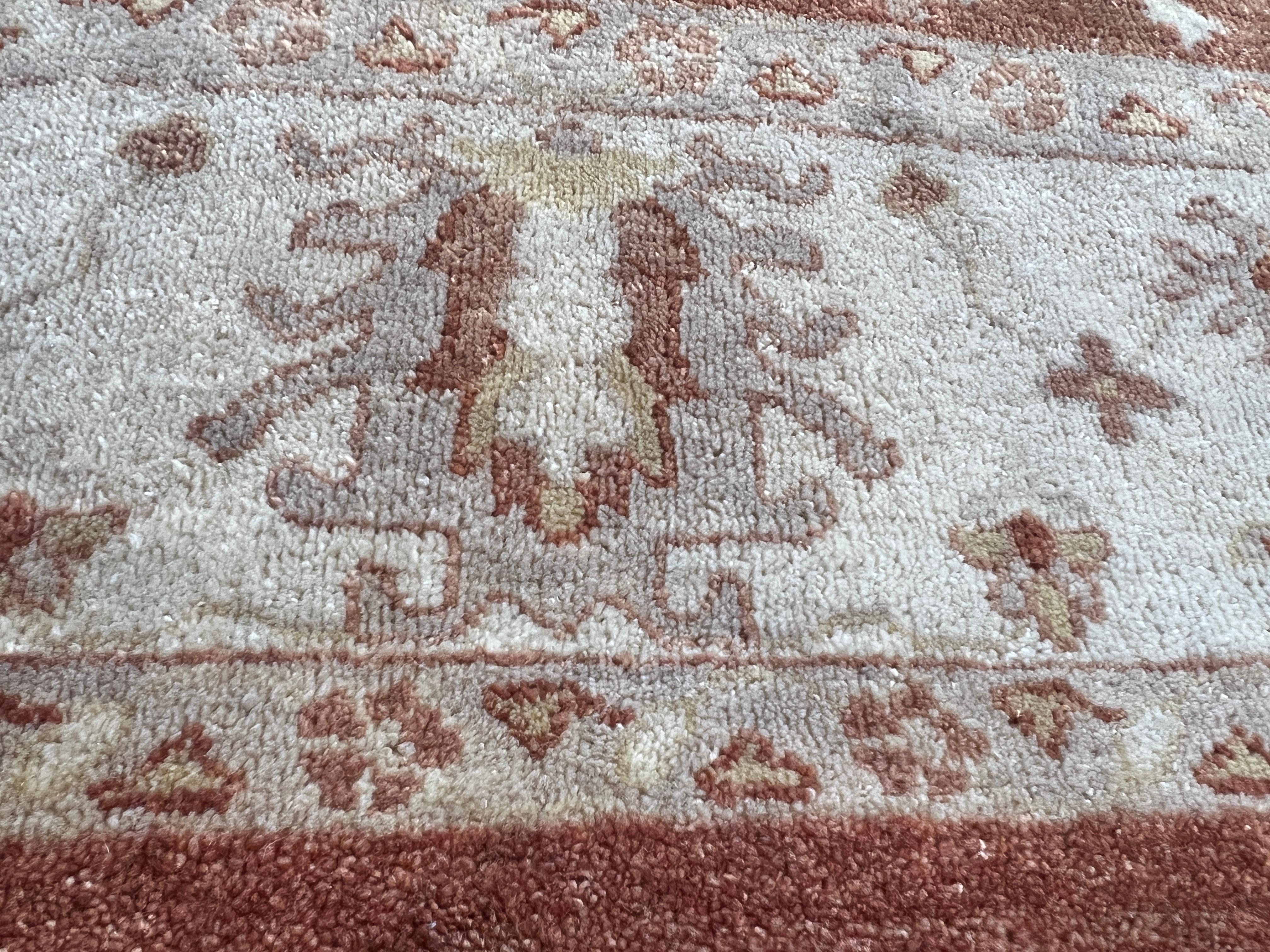 Indiano Tappeto floreale 9'x12' Persian Design Tan in vendita