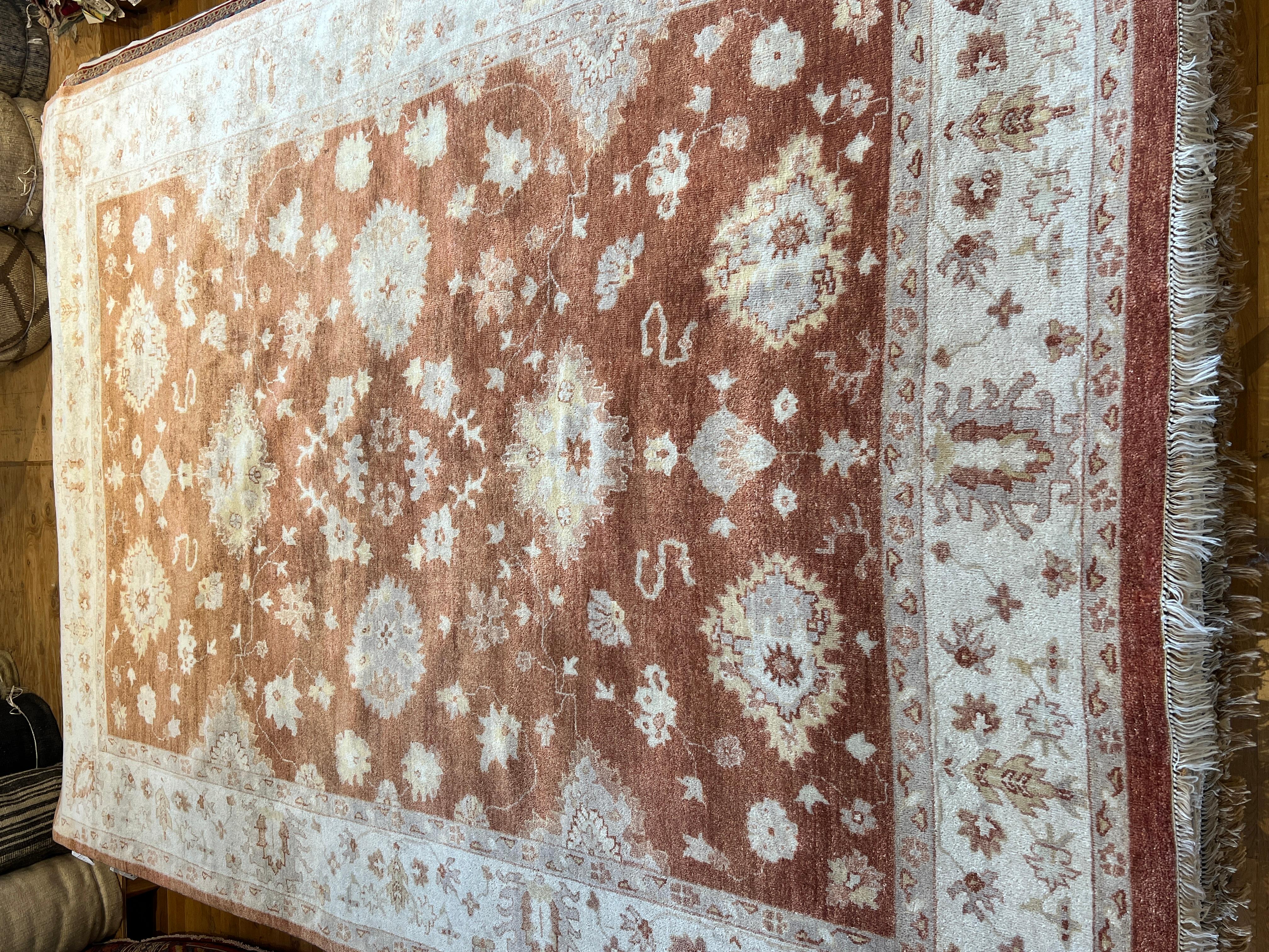 Lana Tappeto floreale 9'x12' Persian Design Tan in vendita