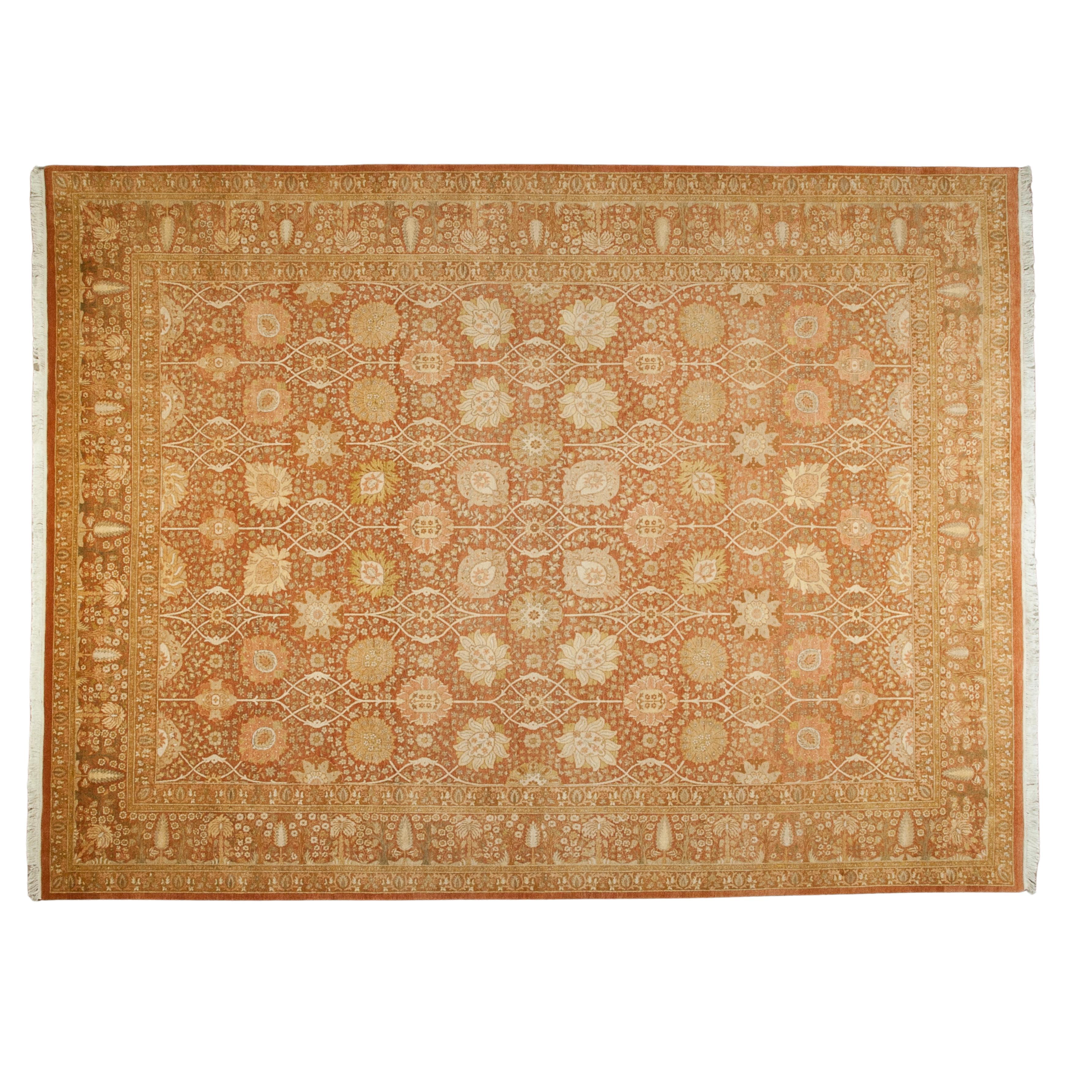 9'x12' Persischer Design-Teppich Tan Floral