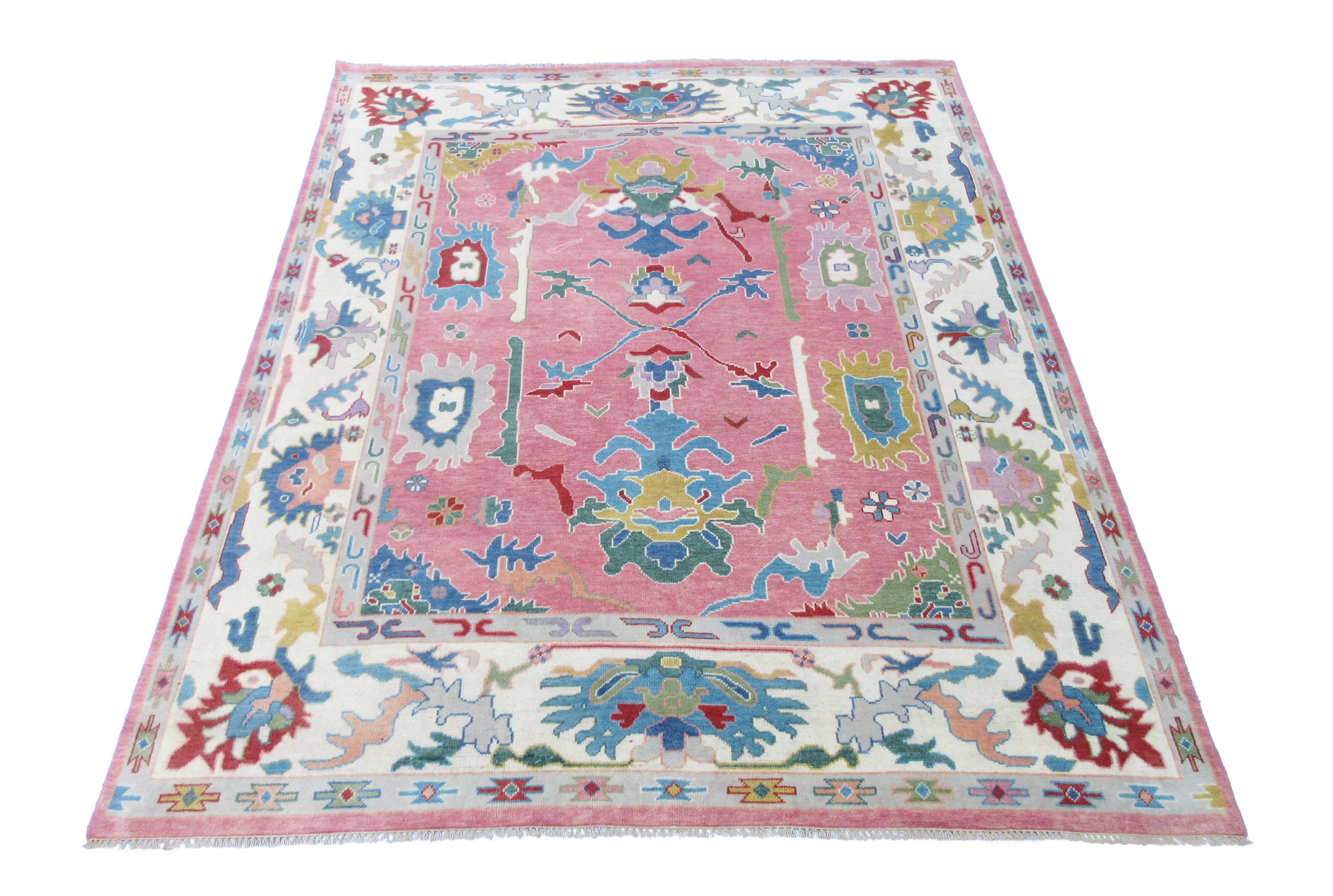 Indiano Oushak rosa in vendita