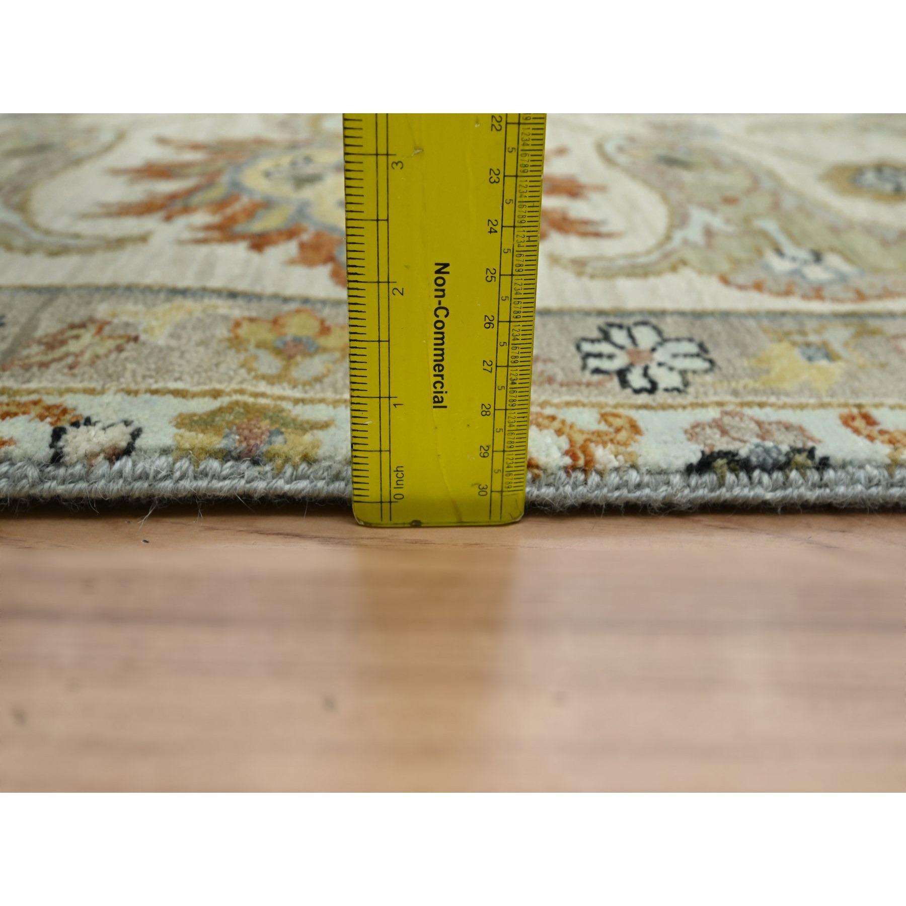 9'x12' Bleu poudré Pure Laine Agra avec Design/One Tapis en laine noué à la main en vente 4