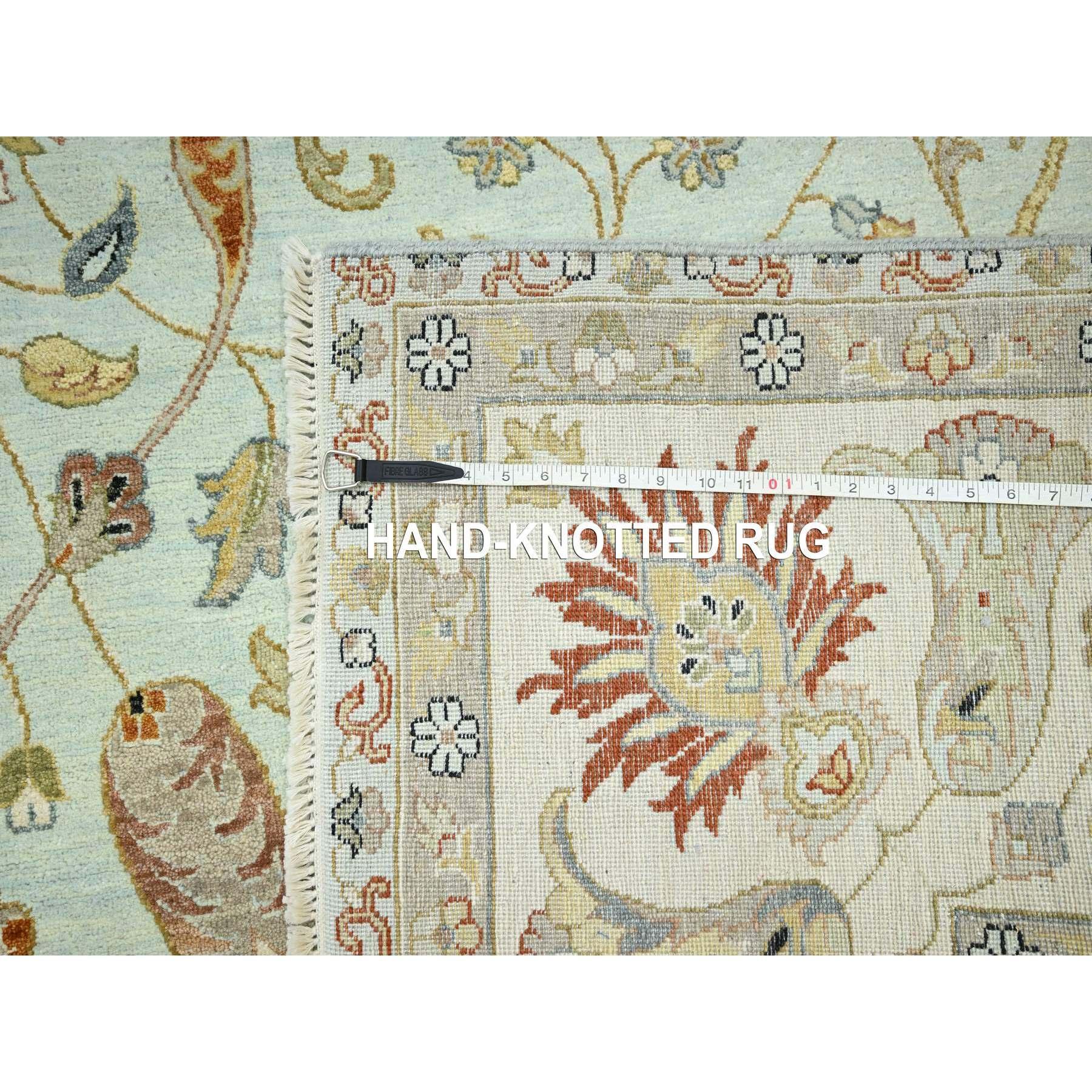 9'x12' Bleu poudré Pure Laine Agra avec Design/One Tapis en laine noué à la main en vente 5