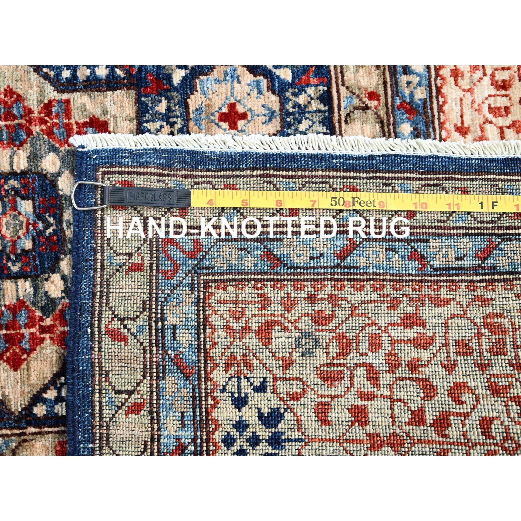 9'x12' Bleu de Prusse Noué à la main Mamluke Dynasty 200 KPSI Tapis d'Orient en laine en vente 4