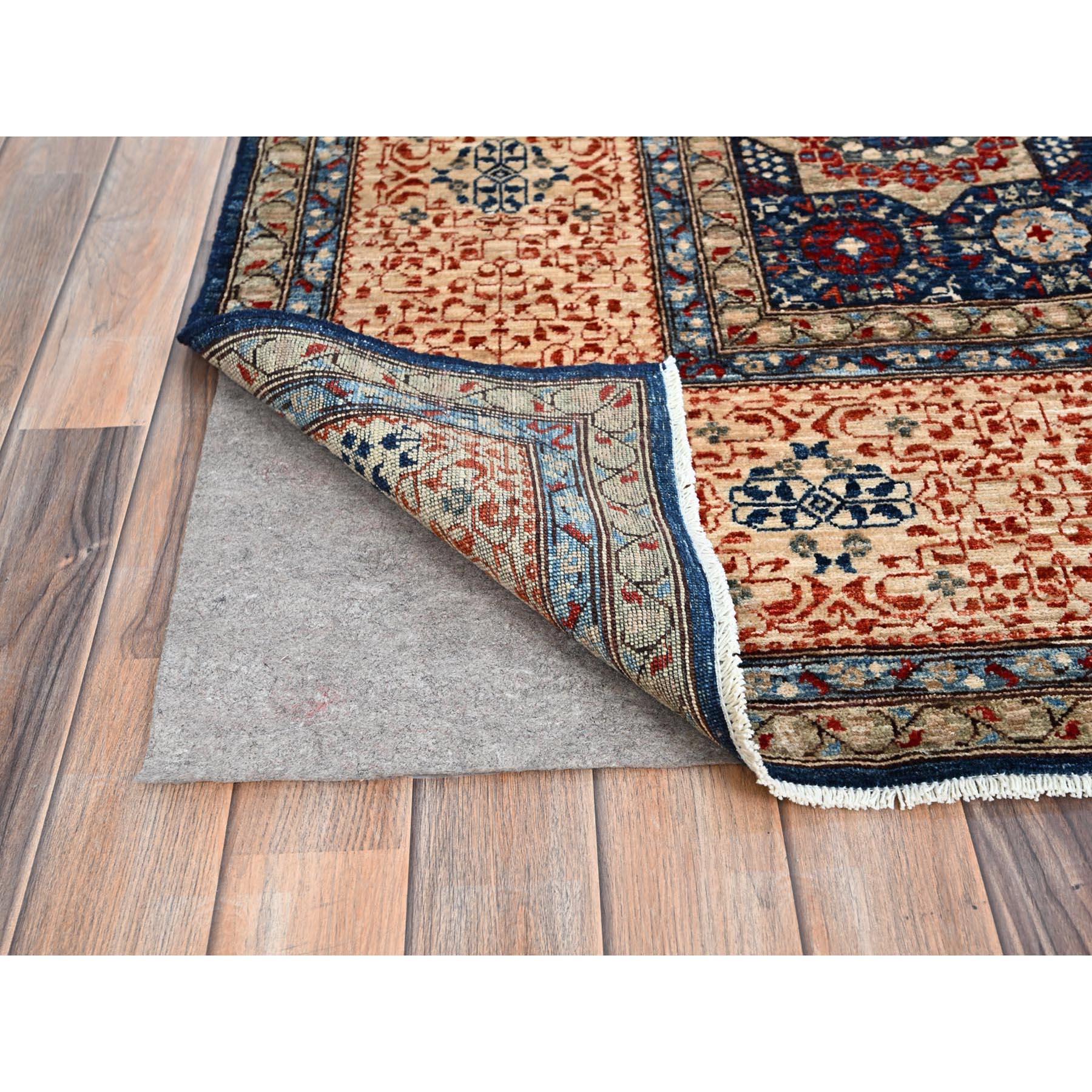 Afghan 9'x12' Bleu de Prusse Noué à la main Mamluke Dynasty 200 KPSI Tapis d'Orient en laine en vente