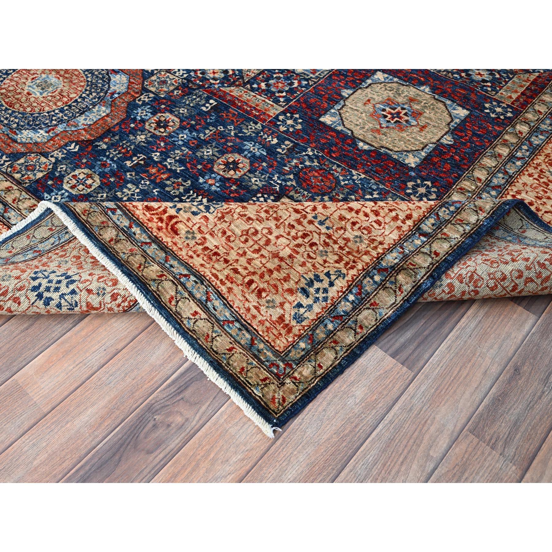 XXIe siècle et contemporain 9'x12' Bleu de Prusse Noué à la main Mamluke Dynasty 200 KPSI Tapis d'Orient en laine en vente