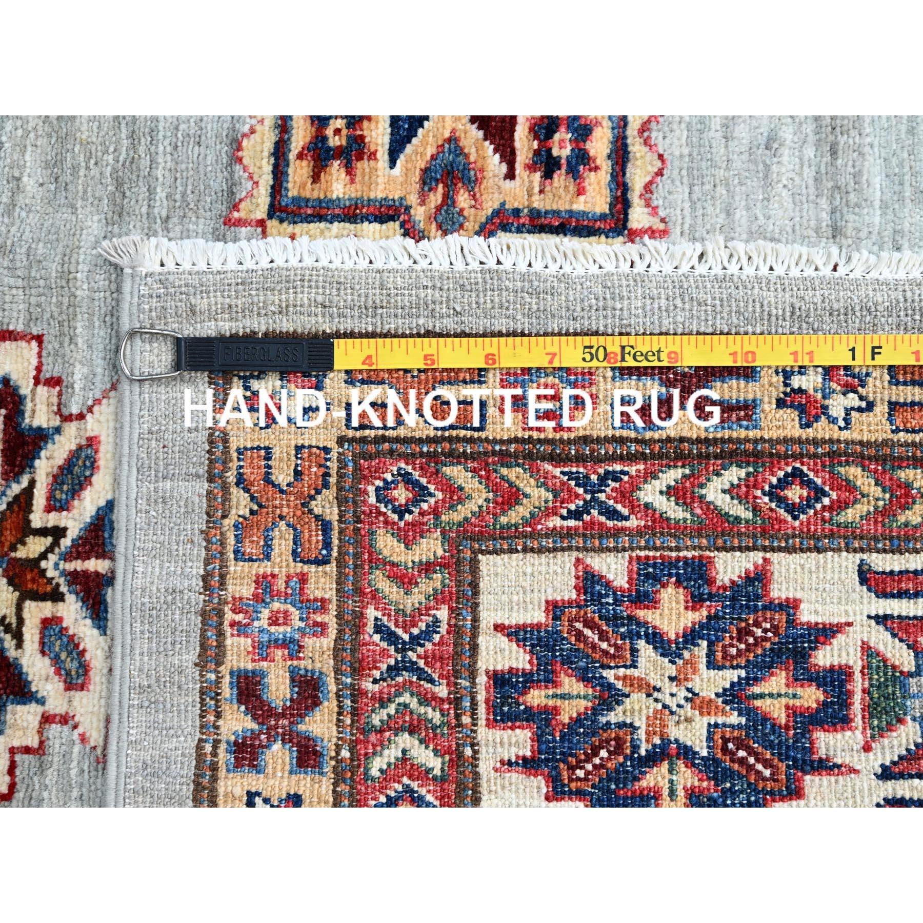 9'x12' Alfombra Oriental Puritan Gris Suave Aterciopelada Anudada a Mano de Lana Super Kazak en venta 4