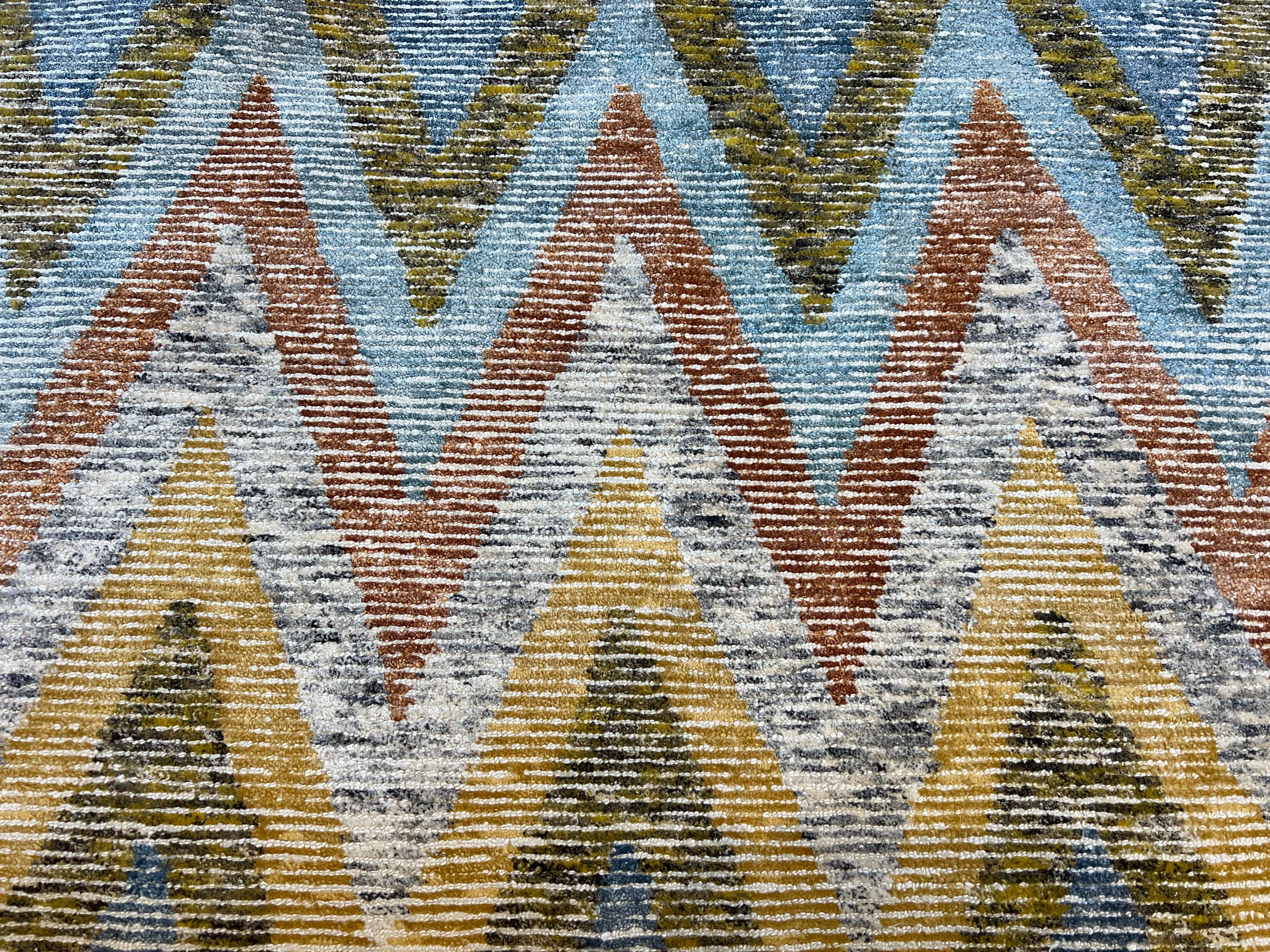 9'x12' Regenbogen Chevron-Teppich im Angebot 6