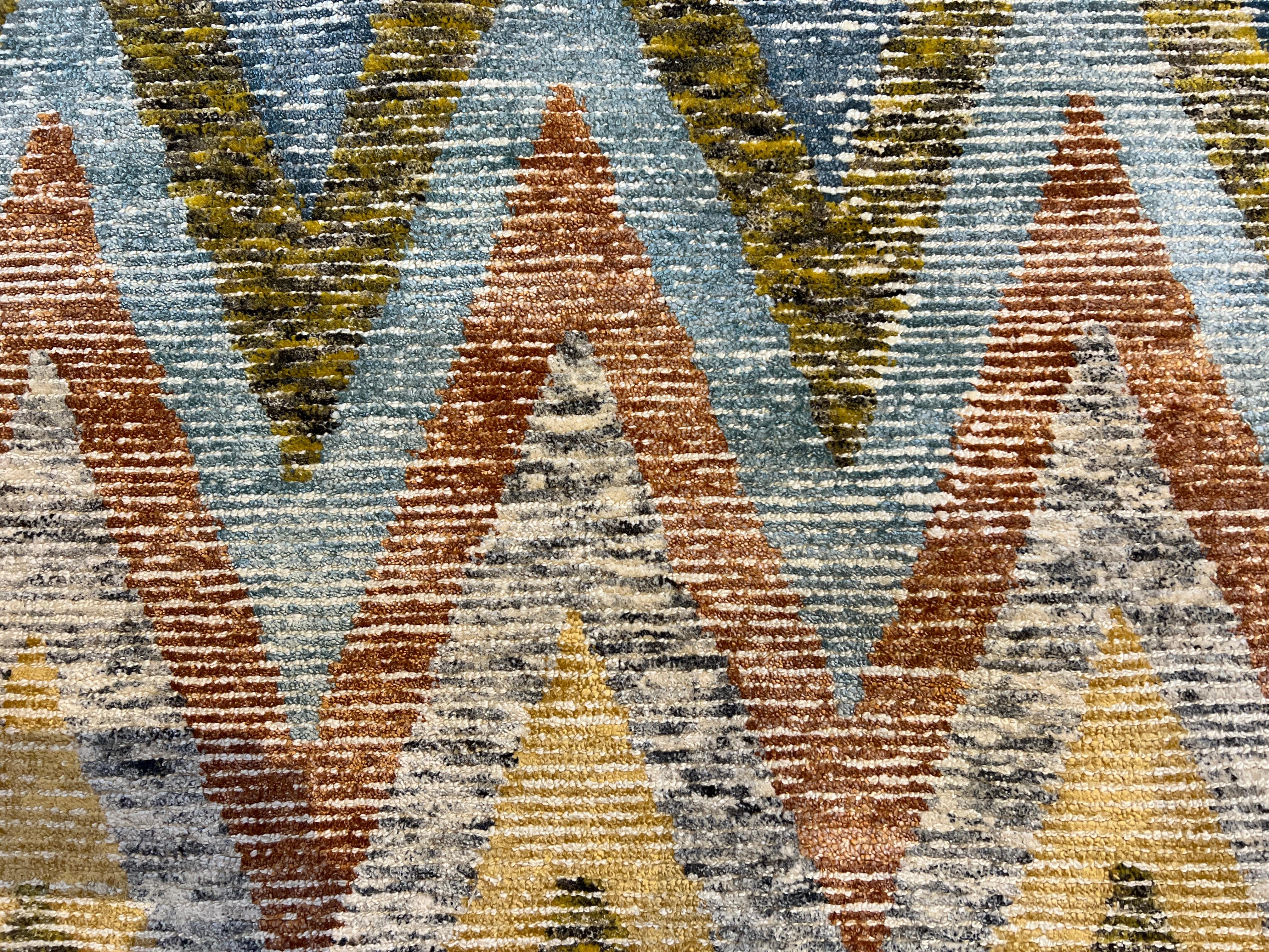 9'x12' Regenbogen Chevron-Teppich im Angebot 2