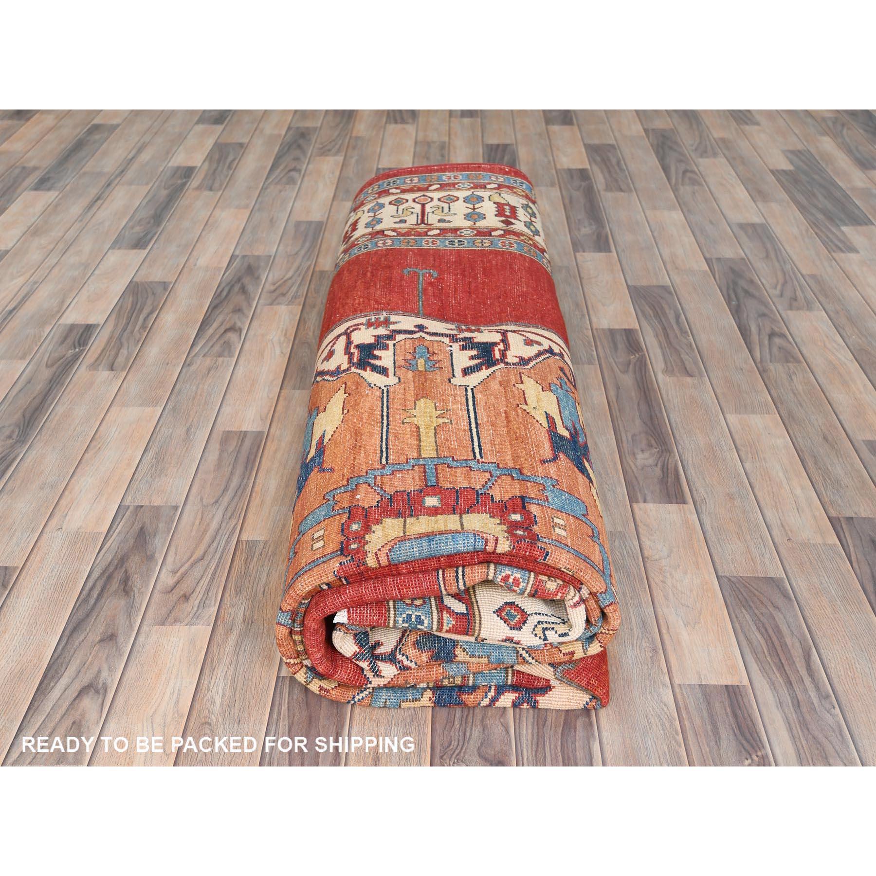 Alfombra afgana roja Peshawar de 9'x12' con diseño de campo abierto Lana natural anudada a mano en venta 3