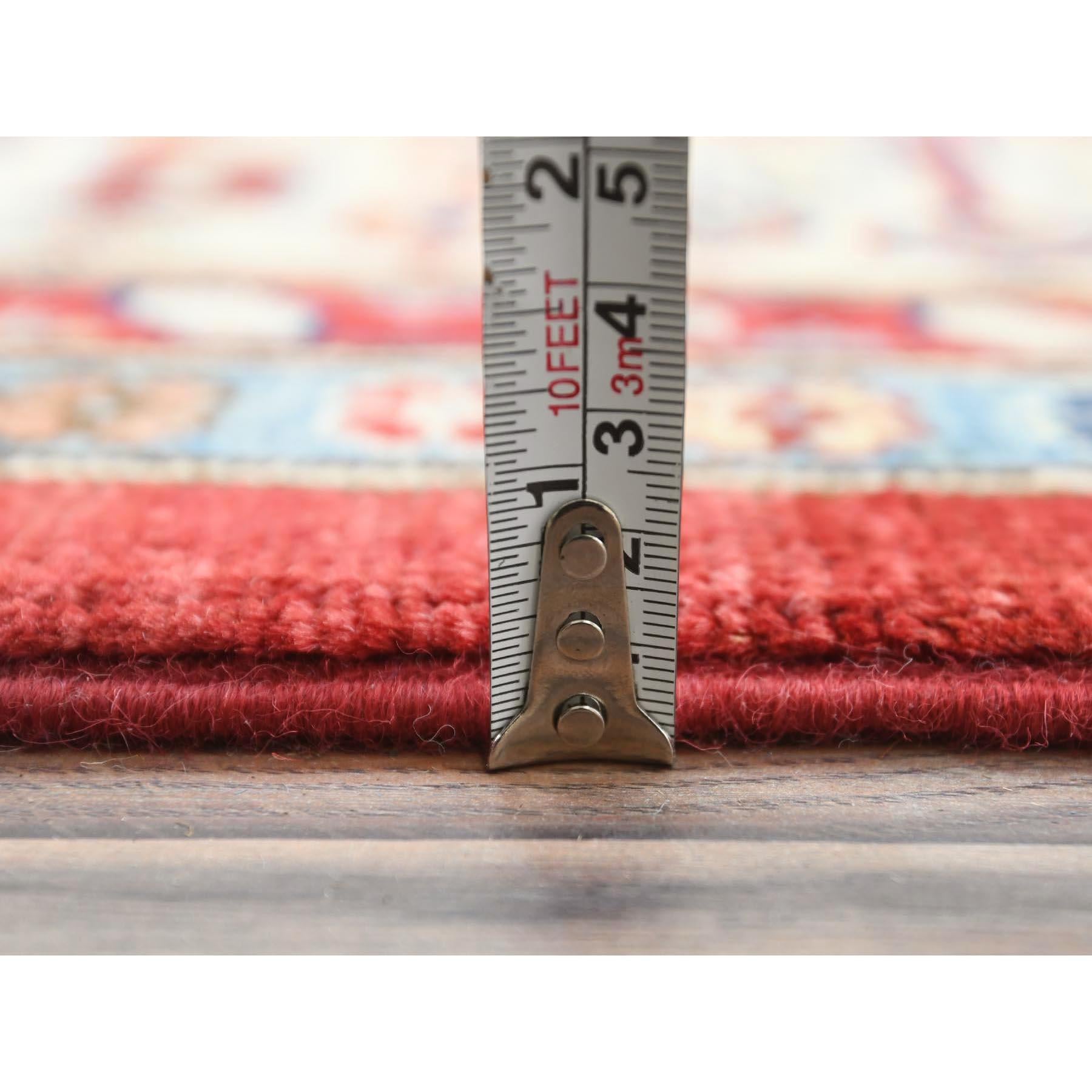 Alfombra afgana roja Peshawar de 9'x12' con diseño de campo abierto Lana natural anudada a mano en venta 4