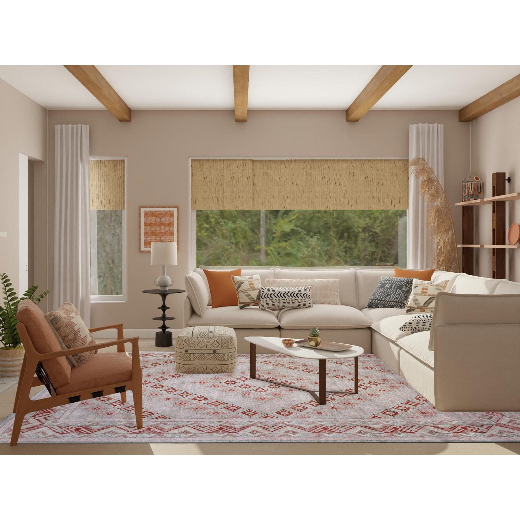 This is a truly genuine one-of-a-kind Red, Anatolian Village Inspired Style, Soft Wool Hand Knotted Rug. It has been Knotted for months and months in the centuries-old weaving craftsmanship techniques by expert artisans.
Primary materials: