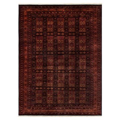 9x12 Red and Brown Vintage Tribal Hand Knotted Woollen Rug ( G-14250 )